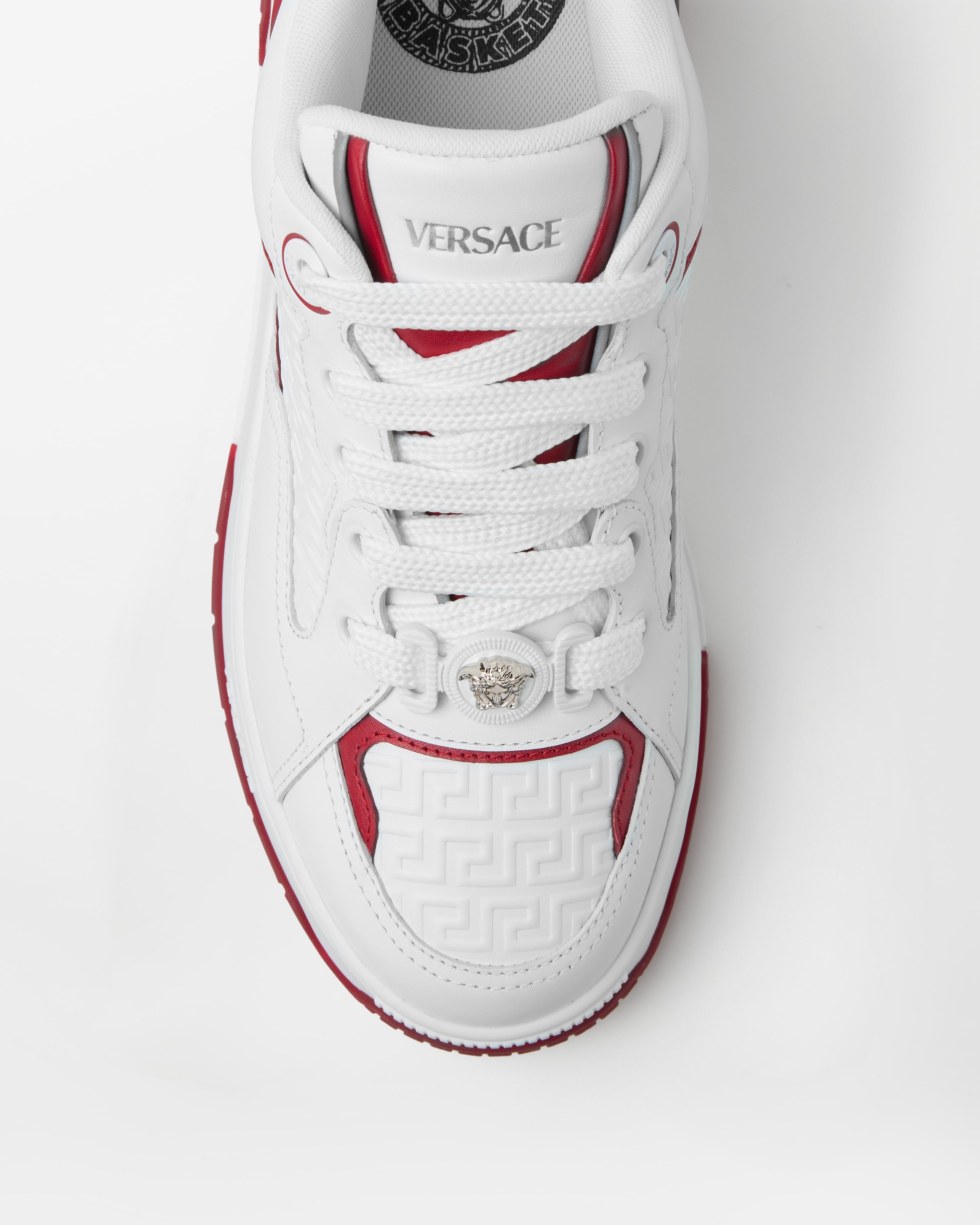 ビギー バスケット レザー スニーカー ホワイト,レッド | VERSACE JP