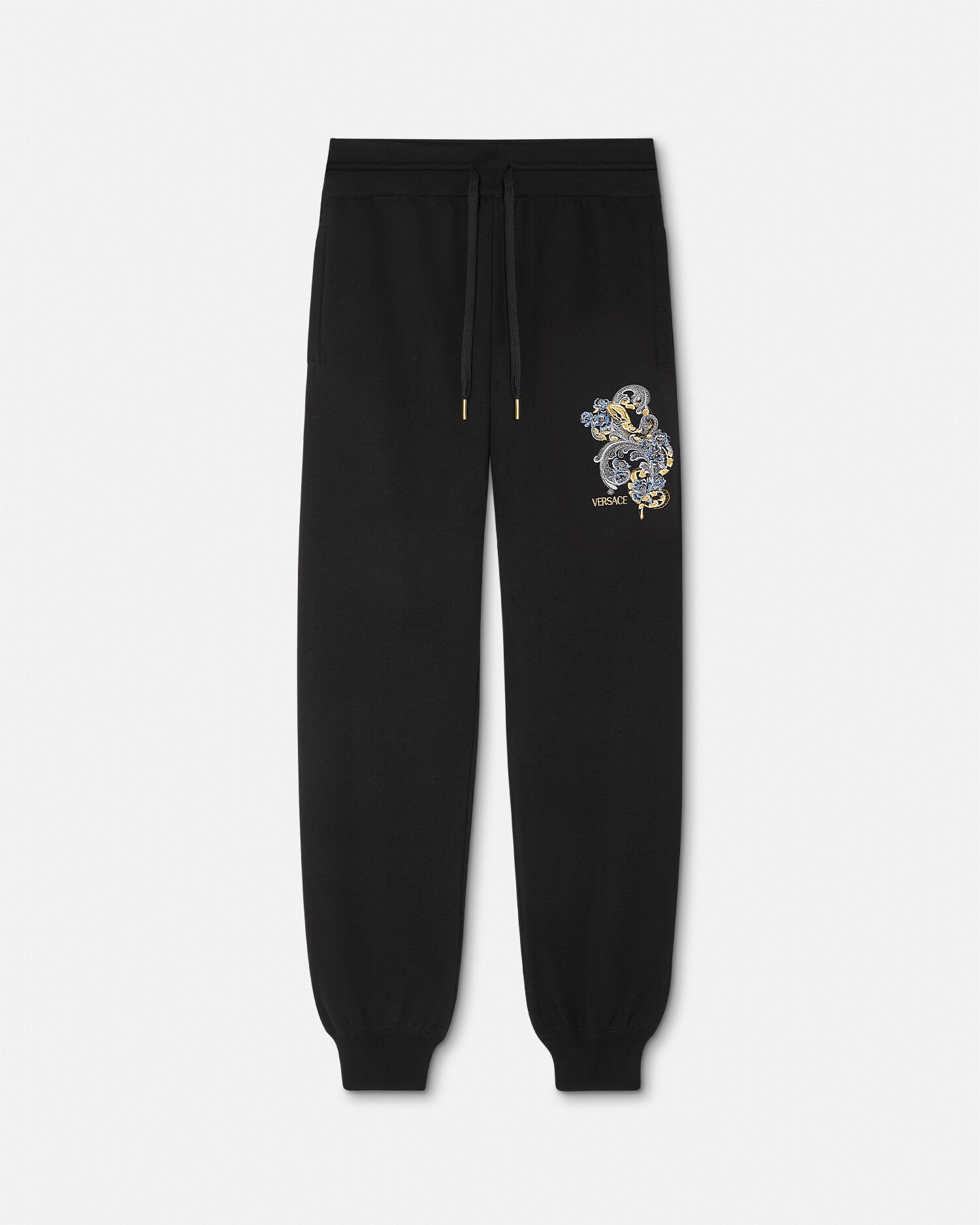 VERSACE ピステパンツ 黒 A.VERSACE 刺繍入り スウェットパンツ 春節 | VERSACE JP