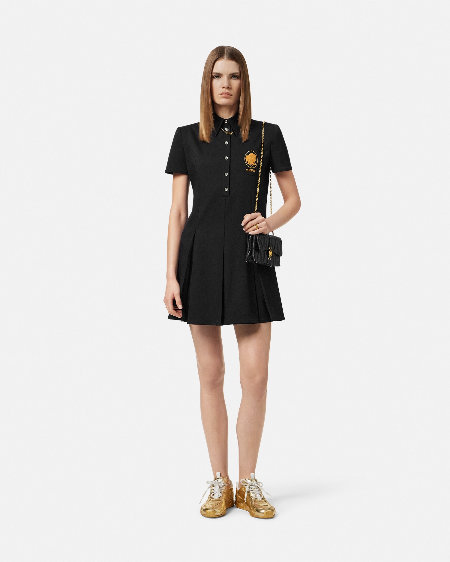 ヴェルサス黒ワンピース38ブラックドレス gianni versace レディース