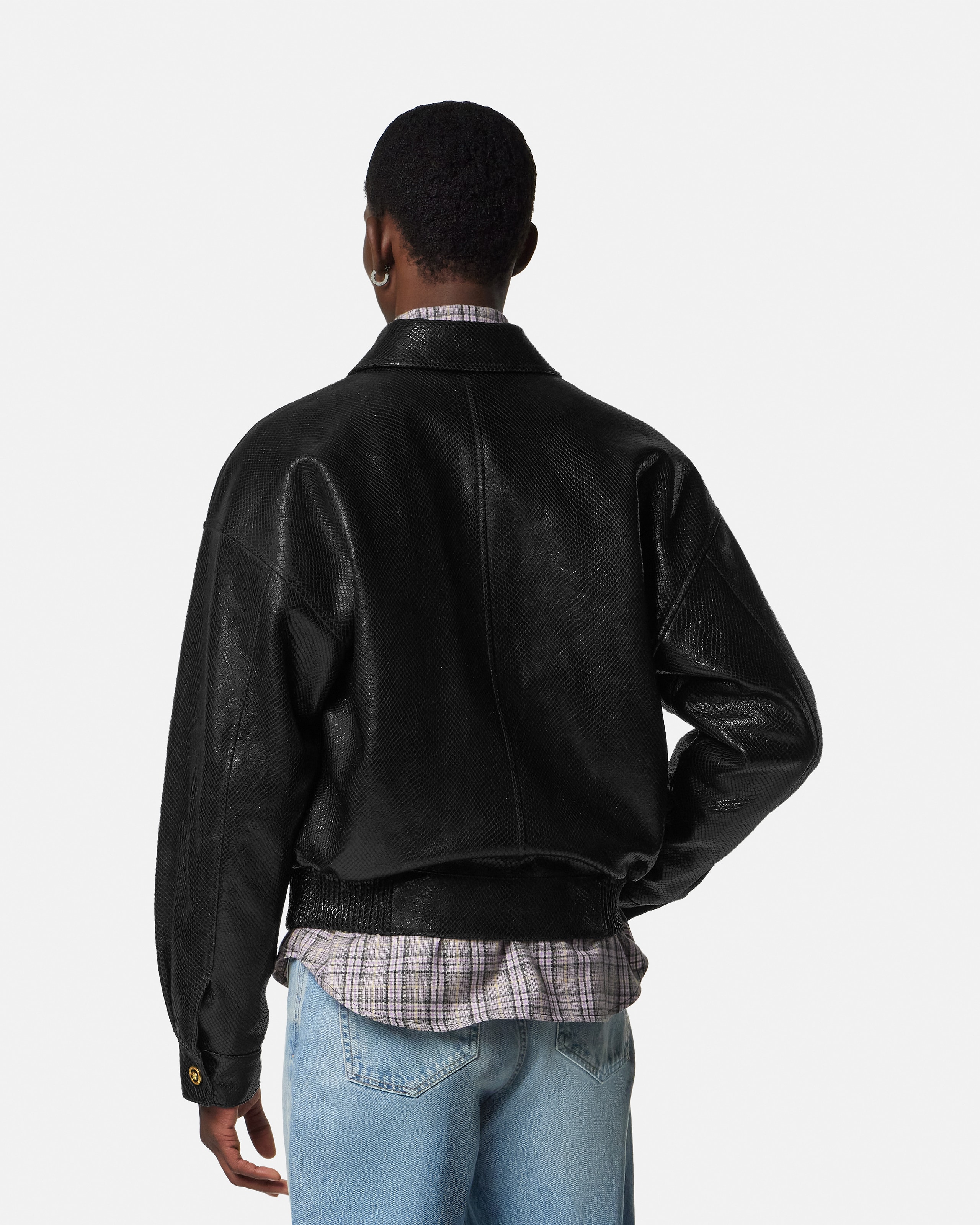 versace　ヴェルサーチ　パイソン　クロコ　レザー　ジャケット versaceヴェルサーチパイソンクロコレザージャケット