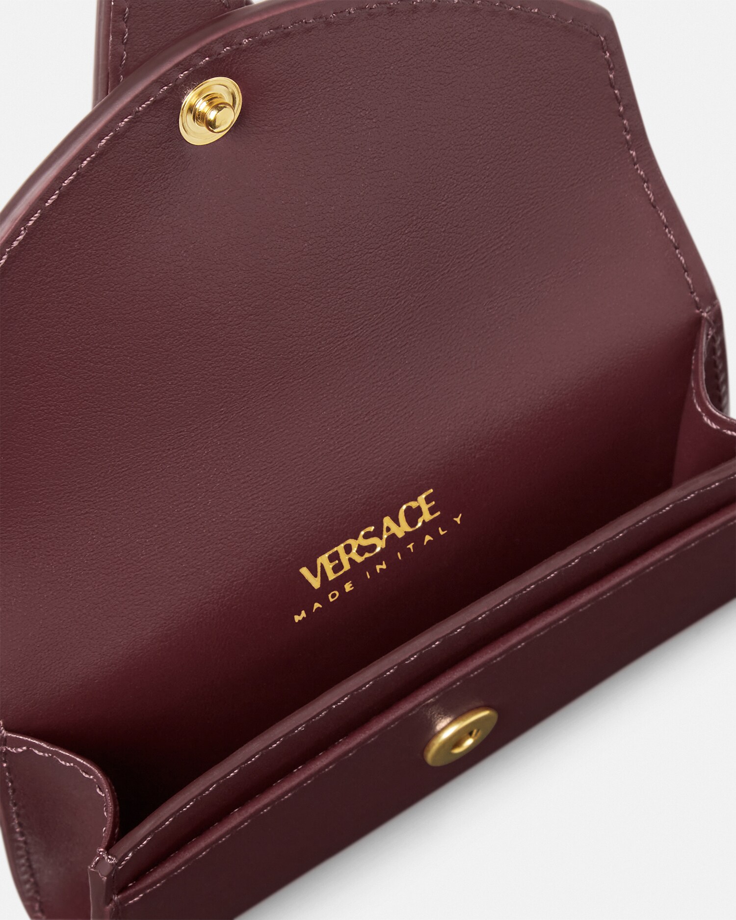 レターV レザー ウォレット ブラック,ゴールド | VERSACE JP