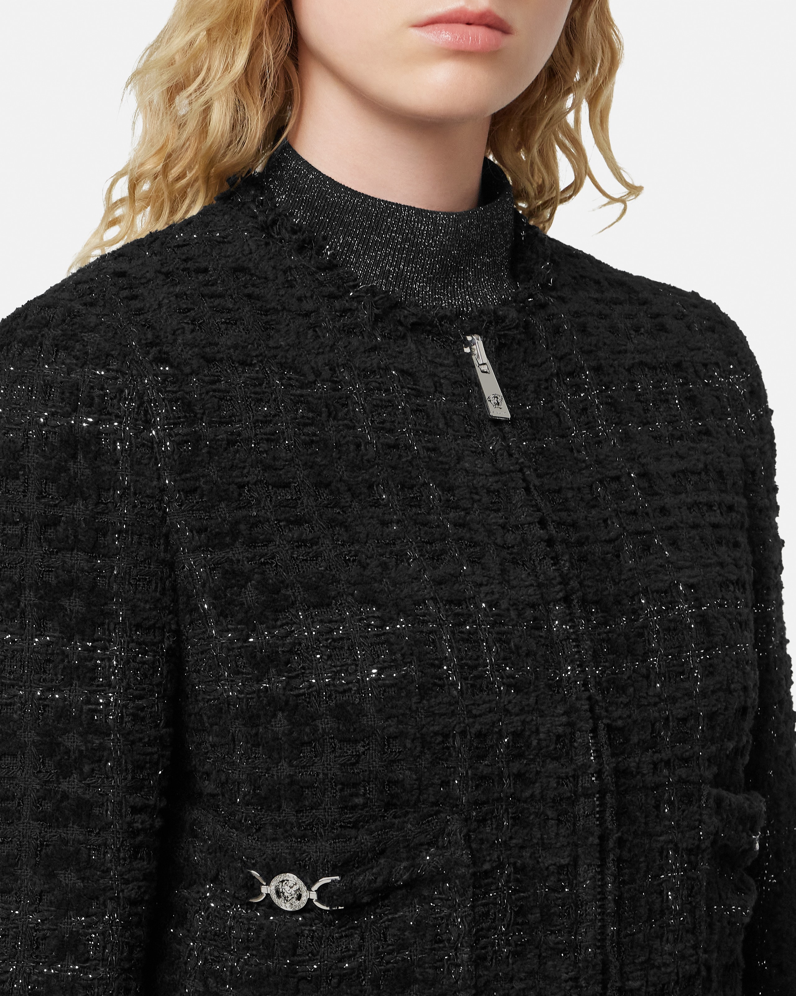 ツイード コットン ジッパー ジャケット | VERSACE JP