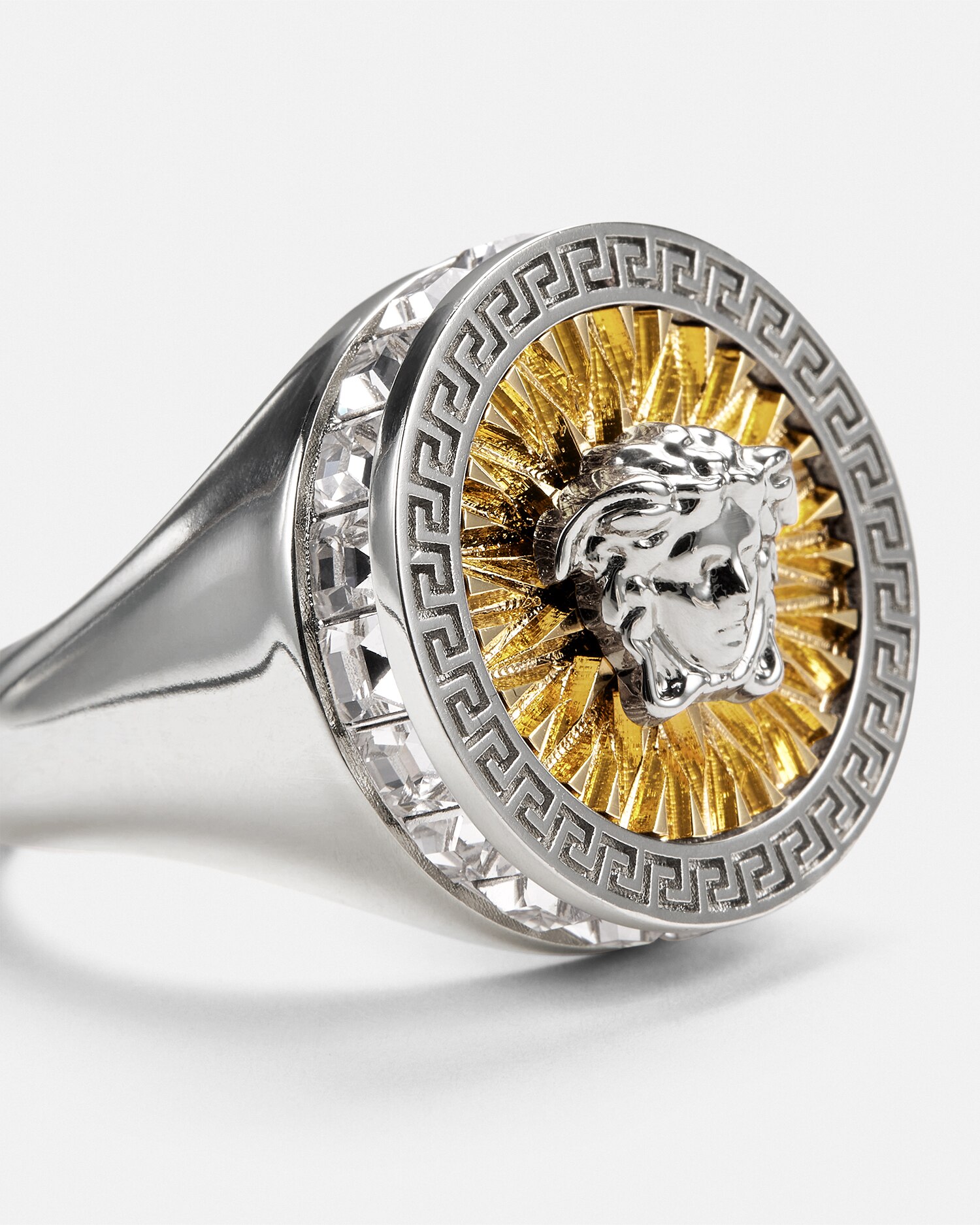 クリスタル アイコン リング ゴールド,シルバー | VERSACE JP