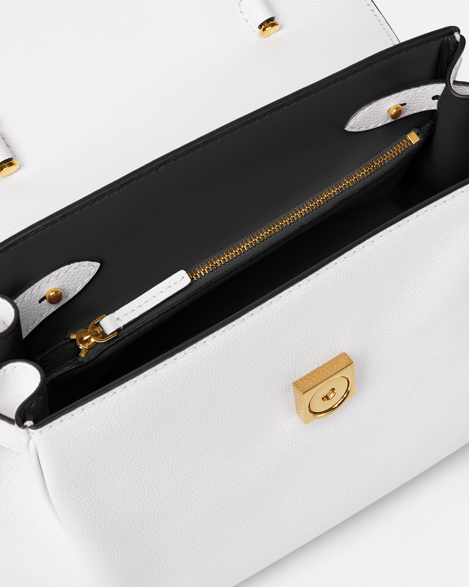 ラ メドゥーサ レザー トップハンドル ホワイト | VERSACE JP