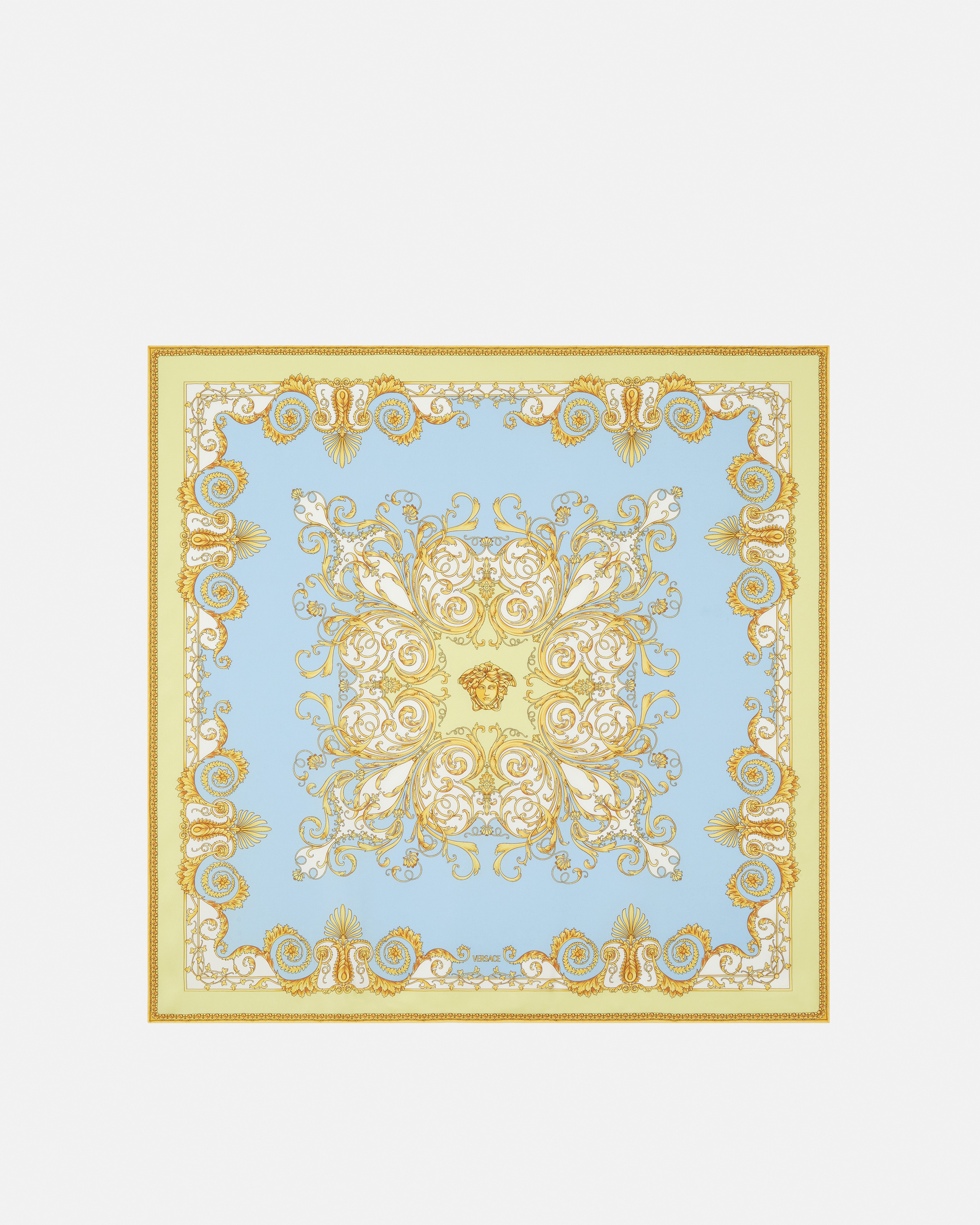 プリント シルク ツイル スカーフ 90 cm イエロー,ピンク | VERSACE JP