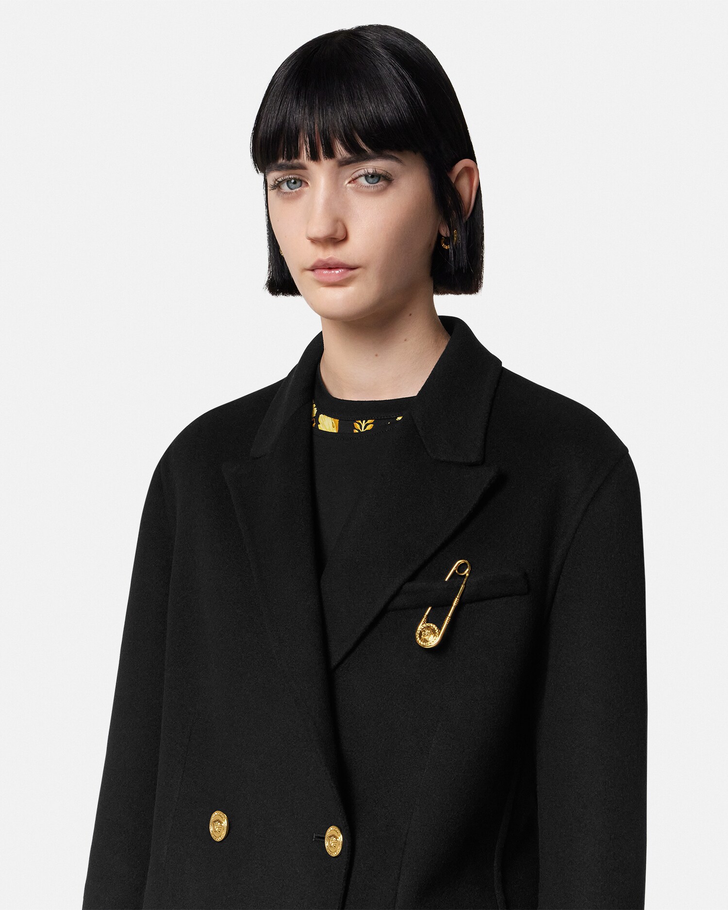 カシミヤブレンド ダブルブレスト ピーコート | VERSACE JP