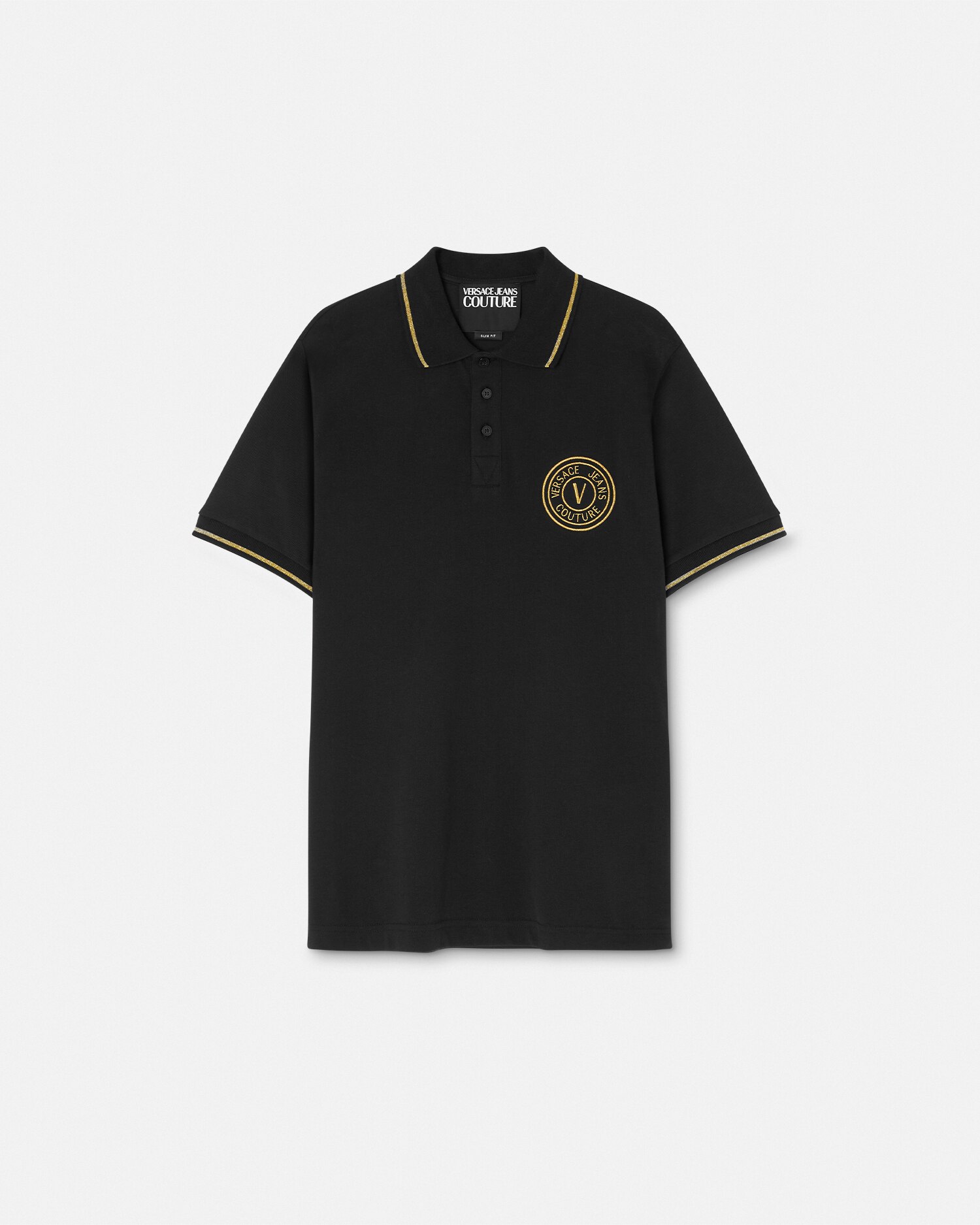 VERSACE JEAN CULTUREネイビー ポロシャツ メダリオンジッパー