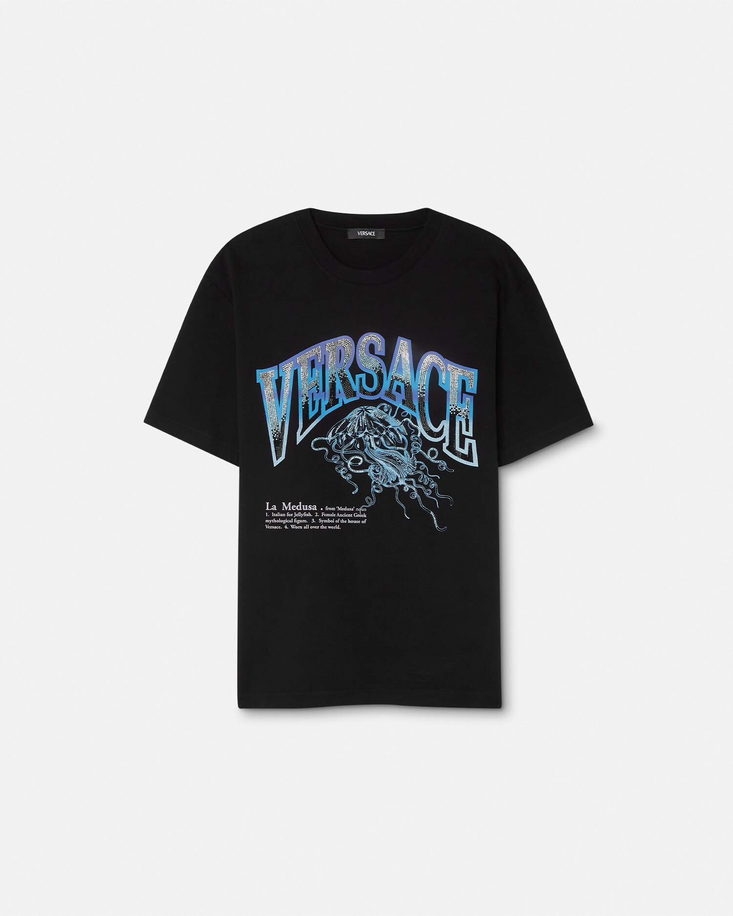 【VERSACE】クリスタル付きメデューサ カルトゥーシュ T シャツ VERSACE】クリスタル付きメデューサ カルトゥーシュ T シャツ