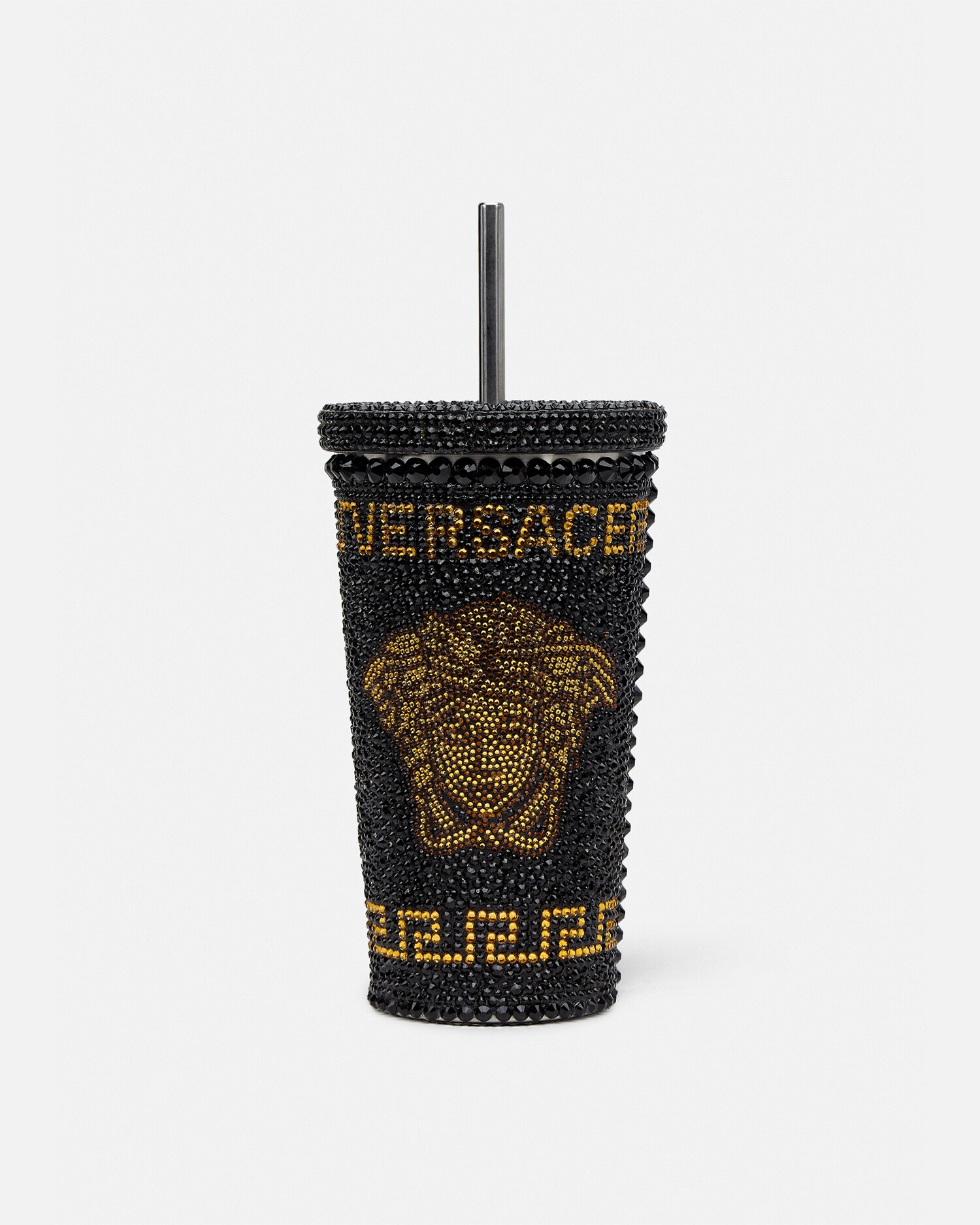 クリスタル メドゥーサ トラベル カップ ブラック,ゴールド | VERSACE JP