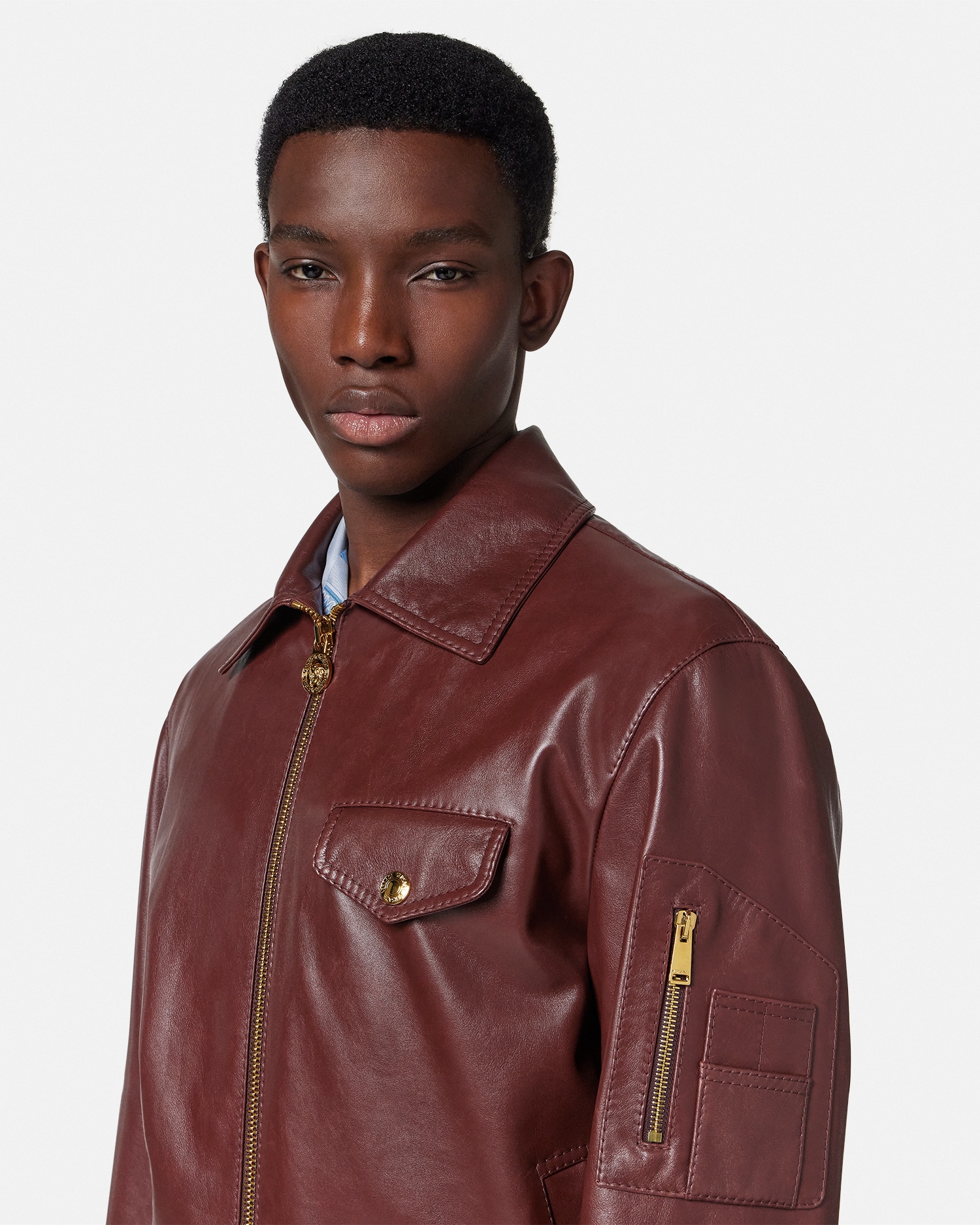 VERSACE レザージャケット ダークブラウン 90_1020212-