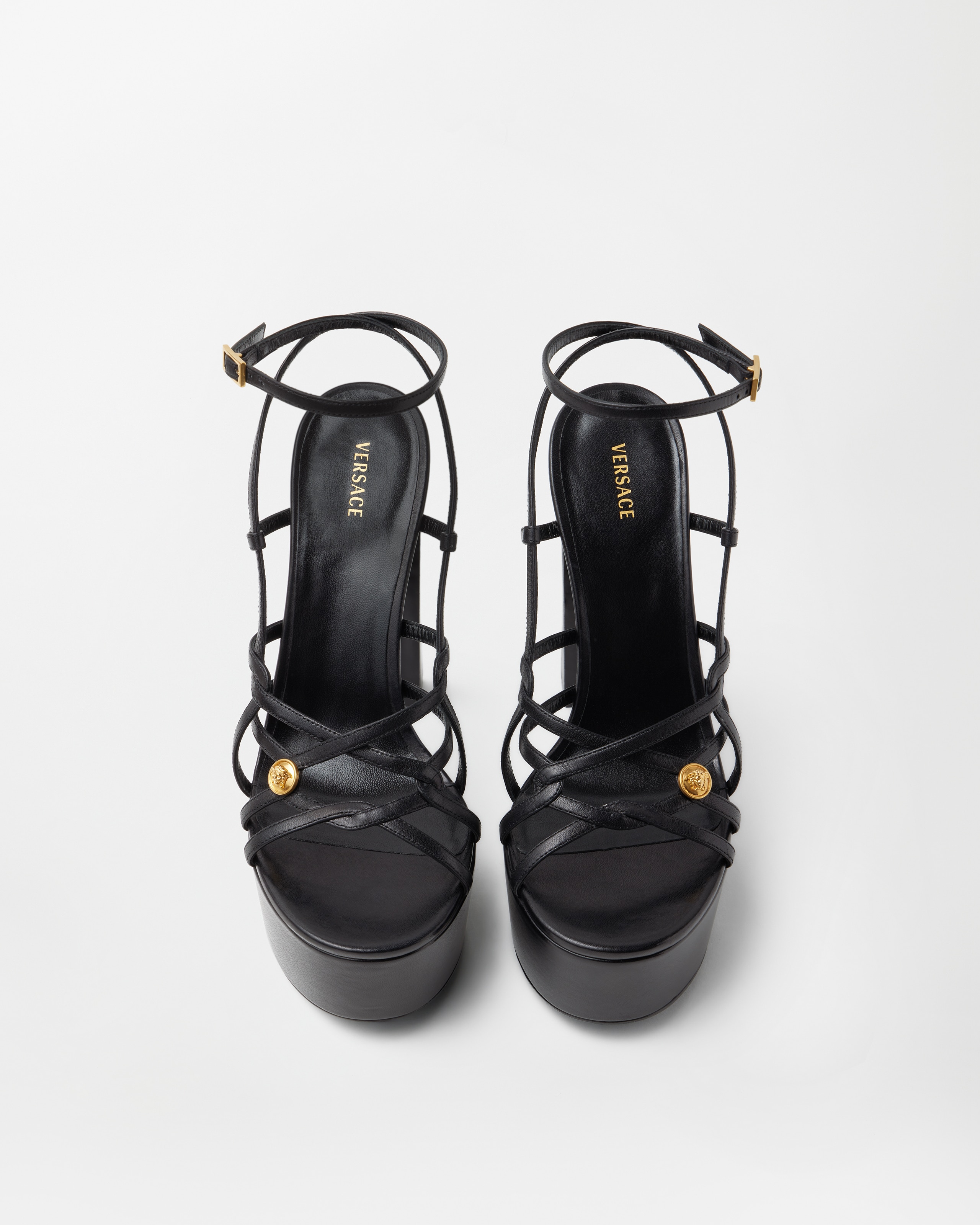 VERSACE ヴェルサーチ ブラック プラットフォームハイヒール 36 レディース デザイナー プラットフォームシューズ | ヴェルサーチェ 日本