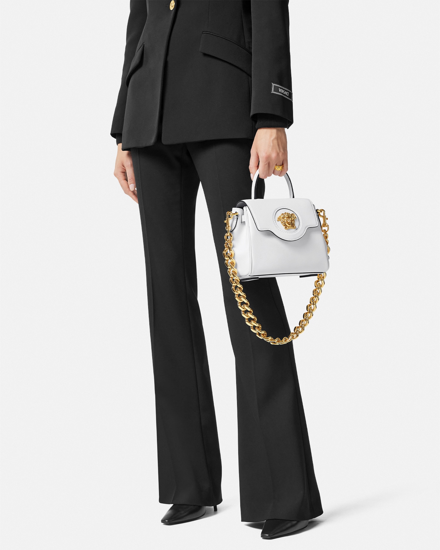 ラ メドゥーサ スモール ハンドバッグ ブラック | VERSACE JP