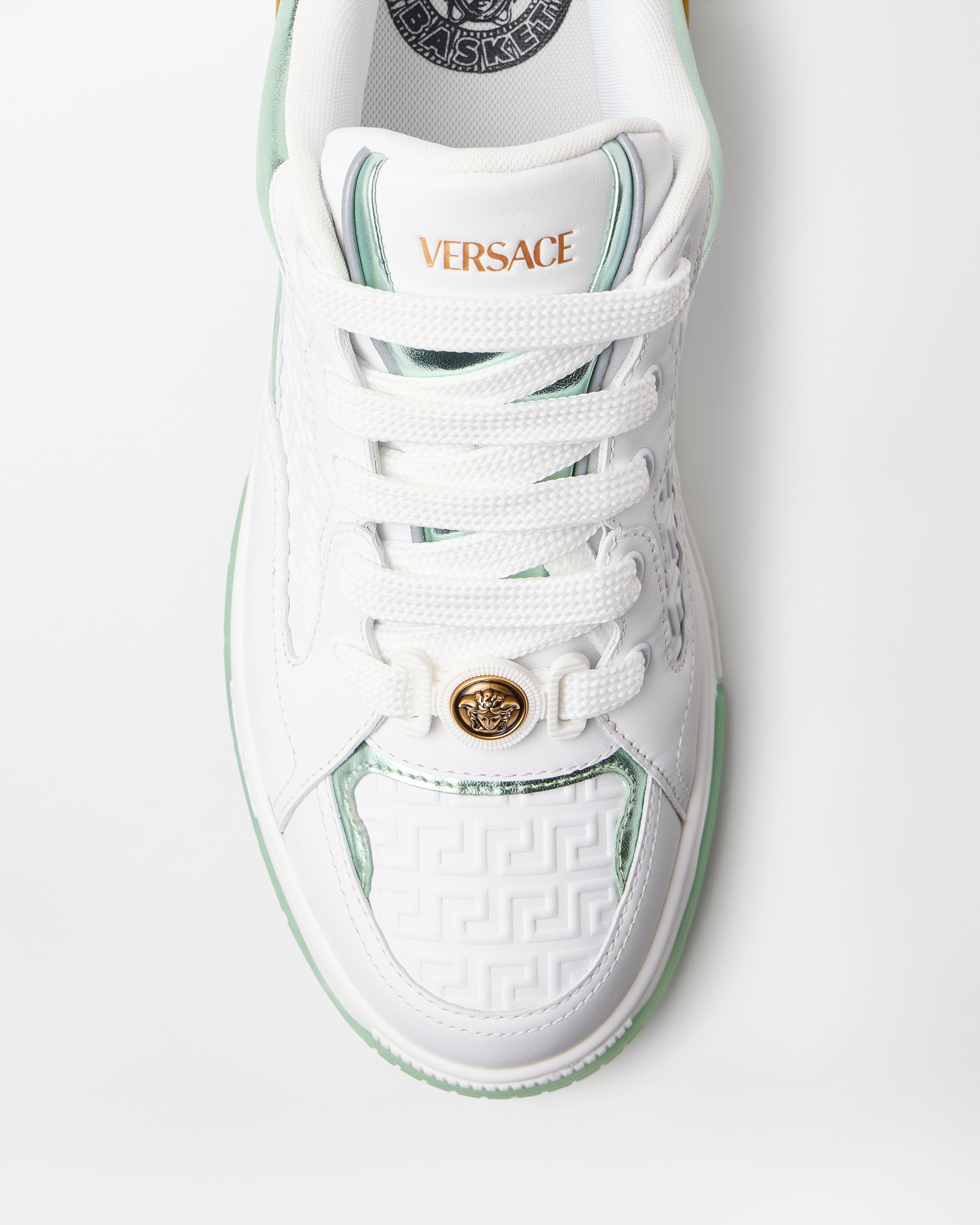 ビギー バスケット レザー スニーカー ホワイト,グリーン | VERSACE JP