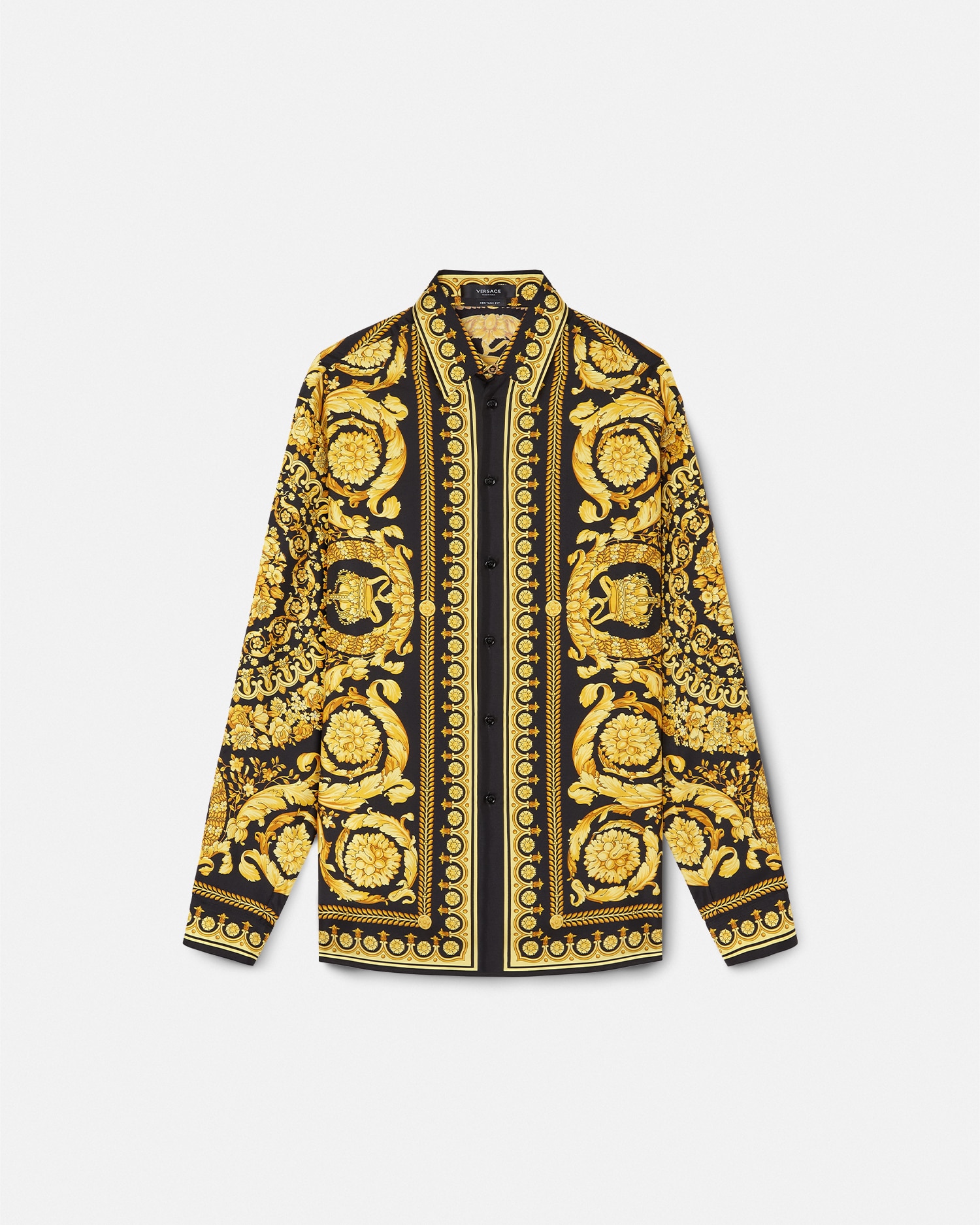 バロッコ シルク シャツ ブラック,プリント | VERSACE JP