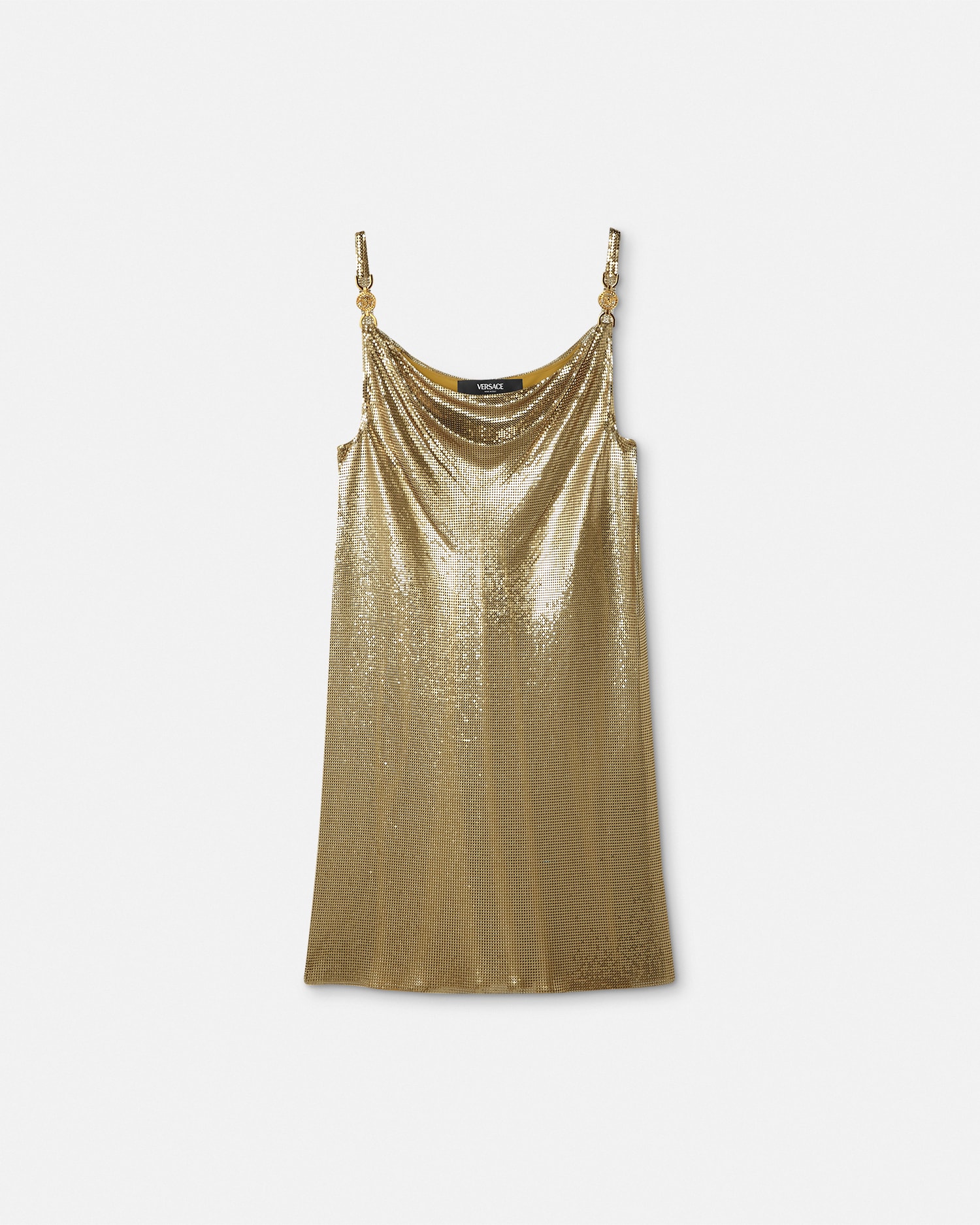 メタル メッシュ スリップ ミニ ドレス ゴールド | VERSACE JP