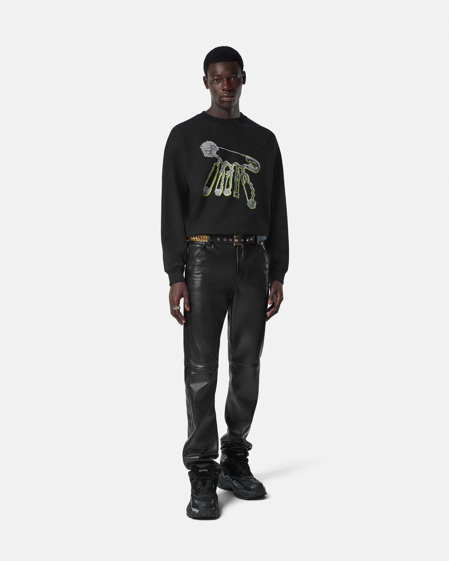 VERSACE ヴェルサーチ ビッグロゴ スウェット トレーナー メンズ L