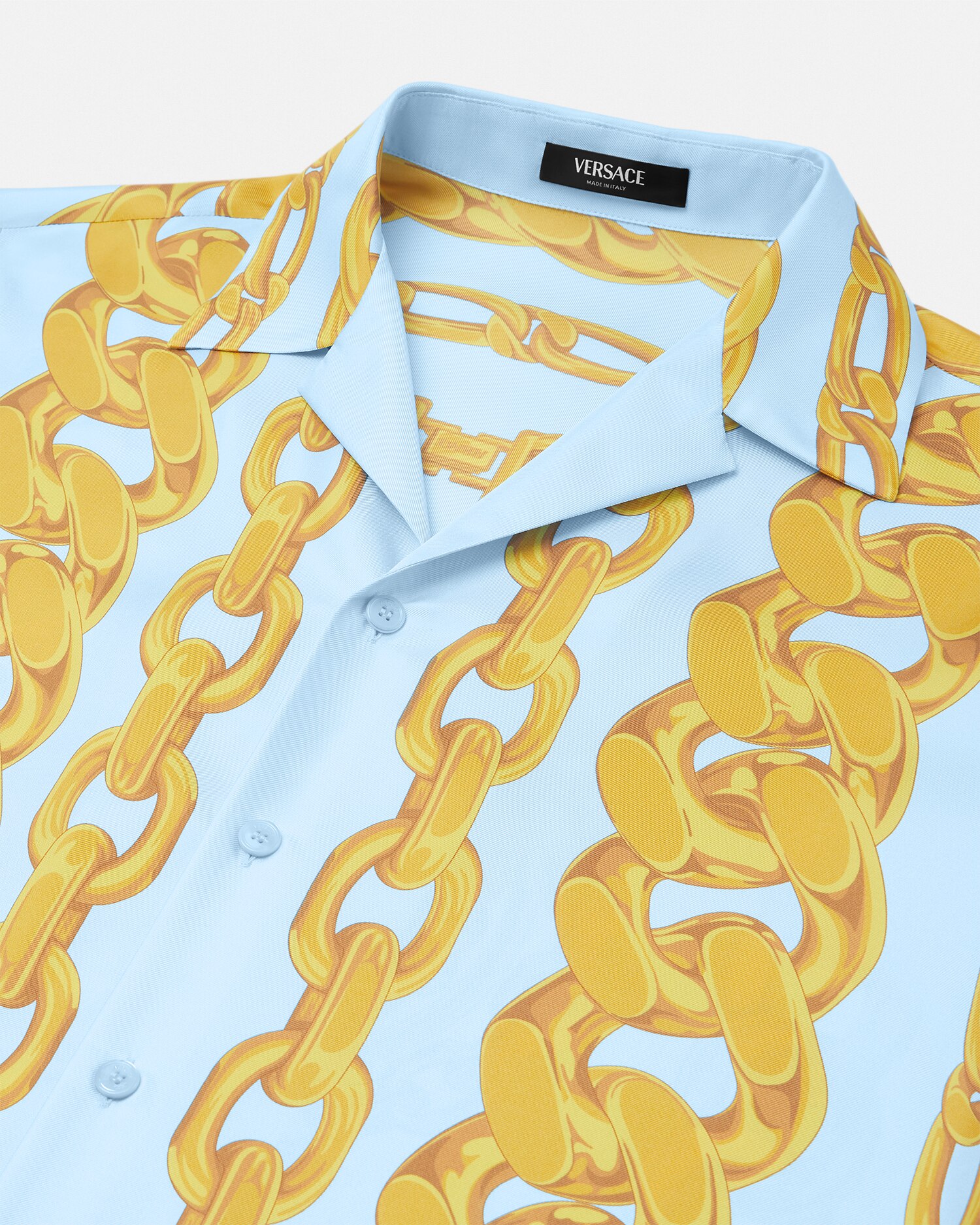 VERSACE メドゥーサ チェーン シルク 半袖シャツ シルク シャツ メドゥーサ チェーン | VERSACE JP