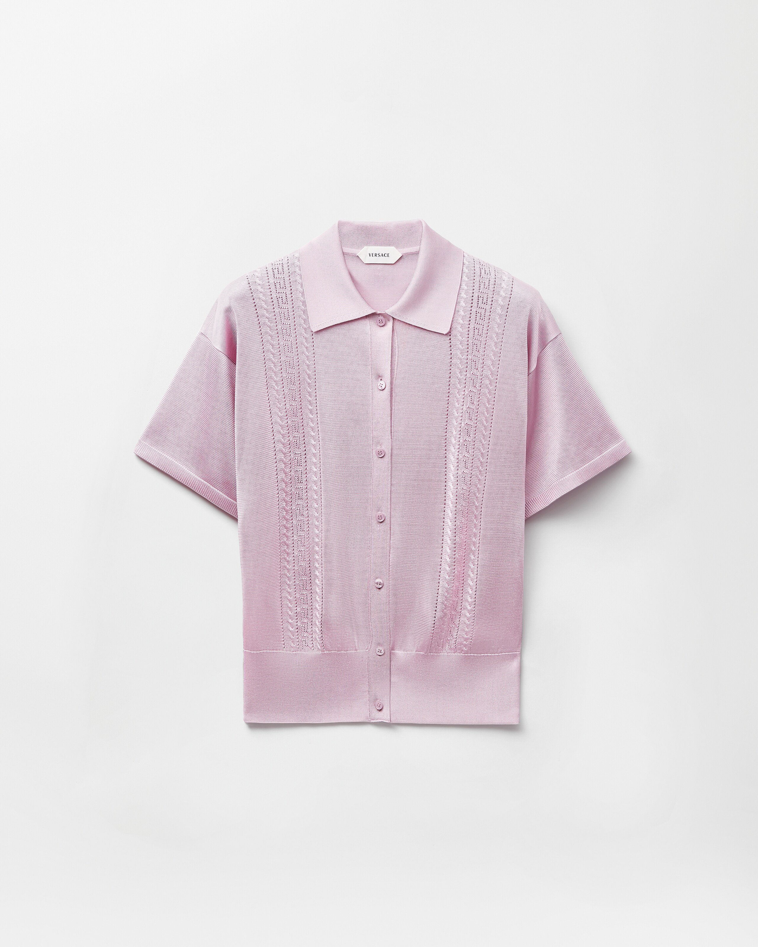 VERSACE ピンク カーディガン サイズ46 ジャカード モヘア ニット カーディガン ピンク | VERSACE JP