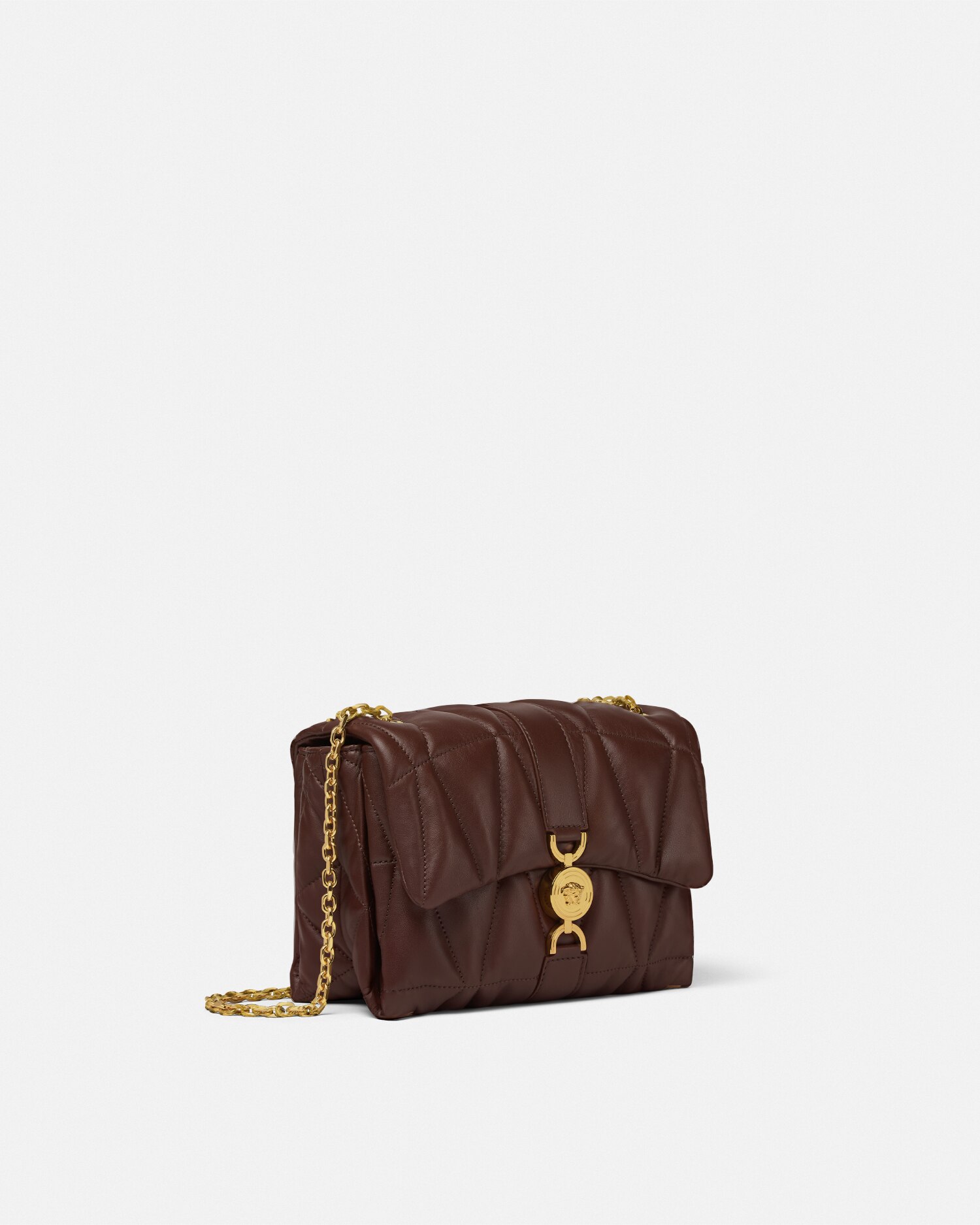 【Versace】グレカバックル キルティング ショルダーバッグ 黒 90_1015964-