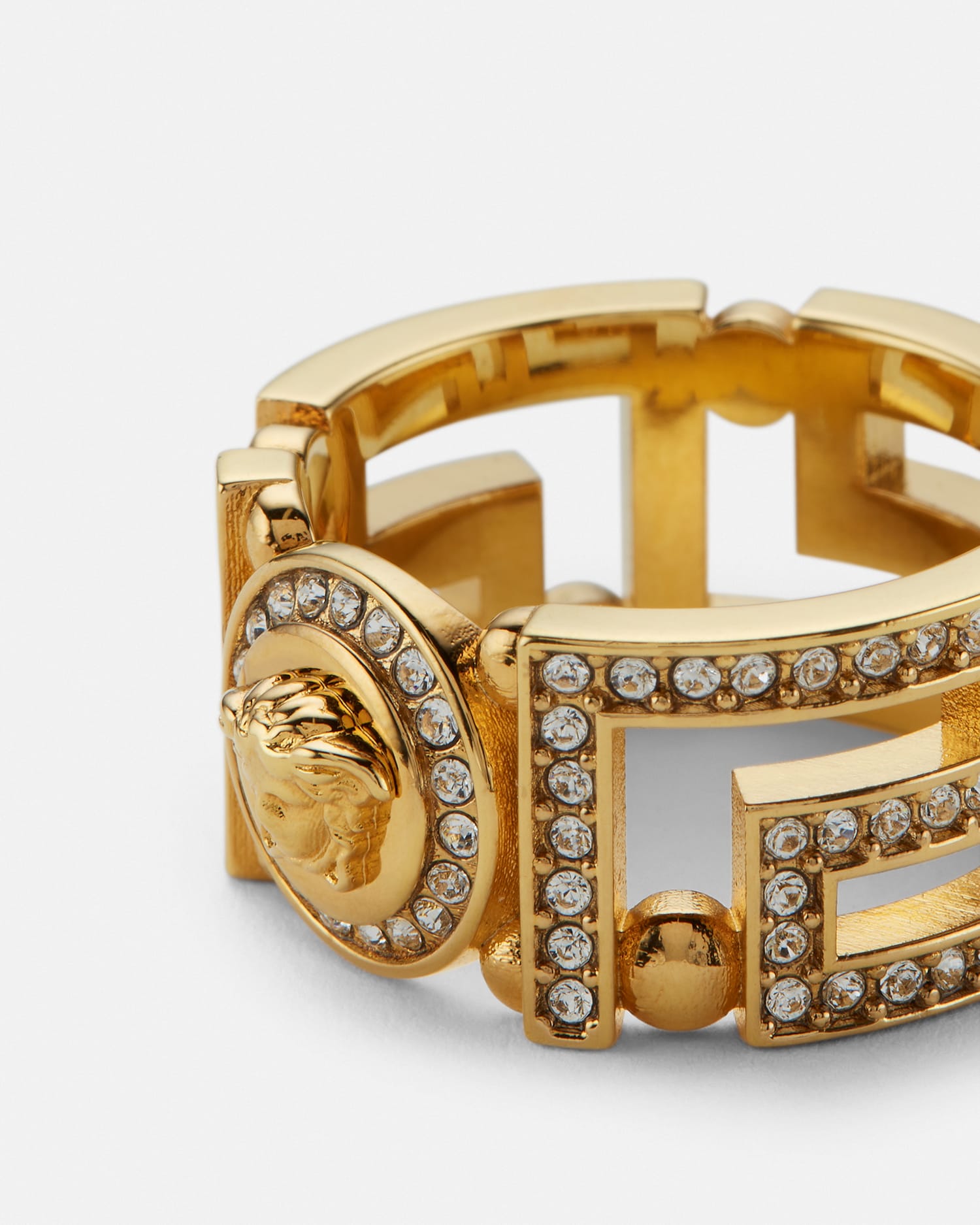 VERSACE エレガントリング クリスタル装飾19号 グレカ クリスタル リング ゴールド | VERSACE JP