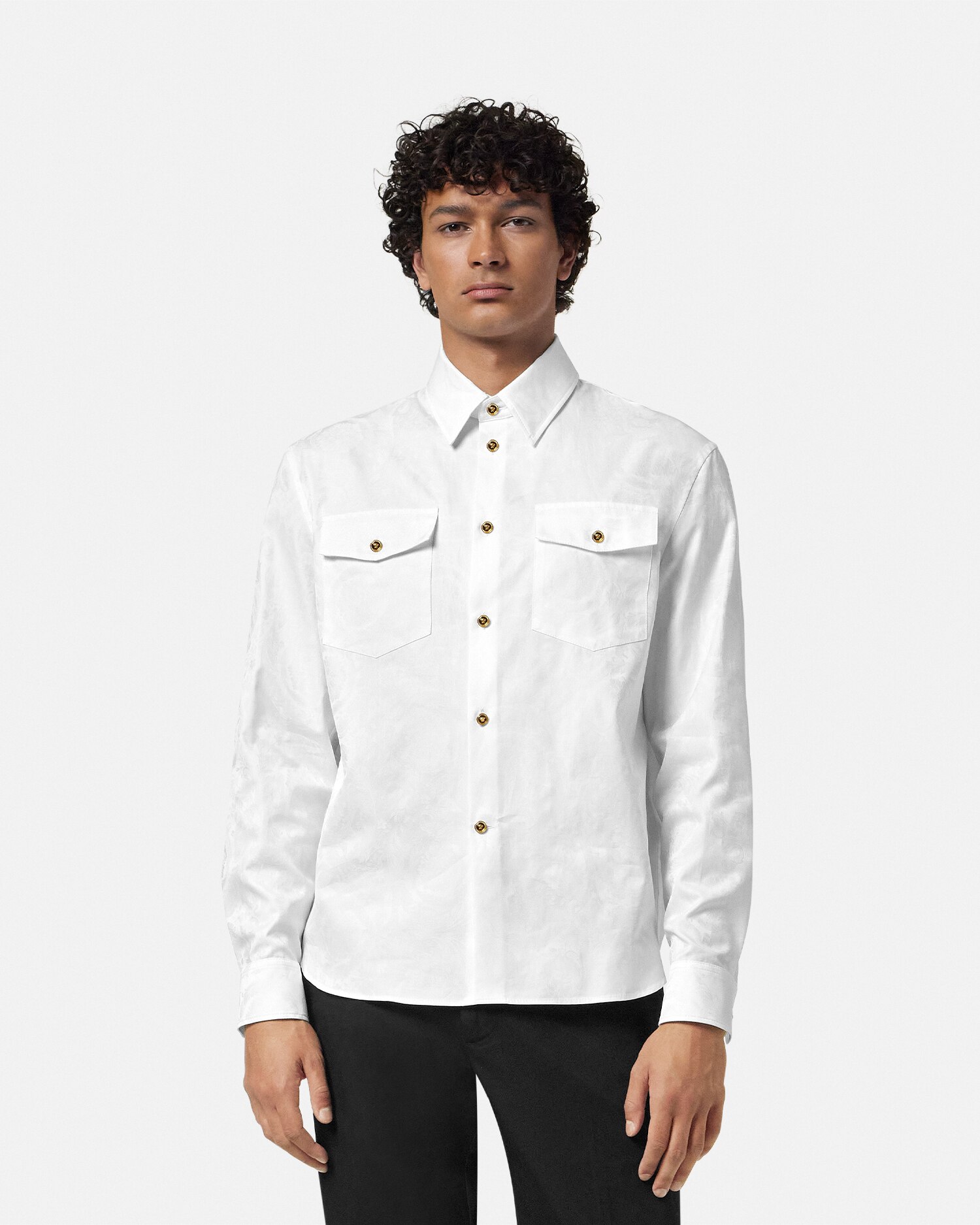 関税込 ヴェルサーチェ バロッコ ジャカード シャツ コットン ジャカード シャツ バロッコ | VERSACE JP
