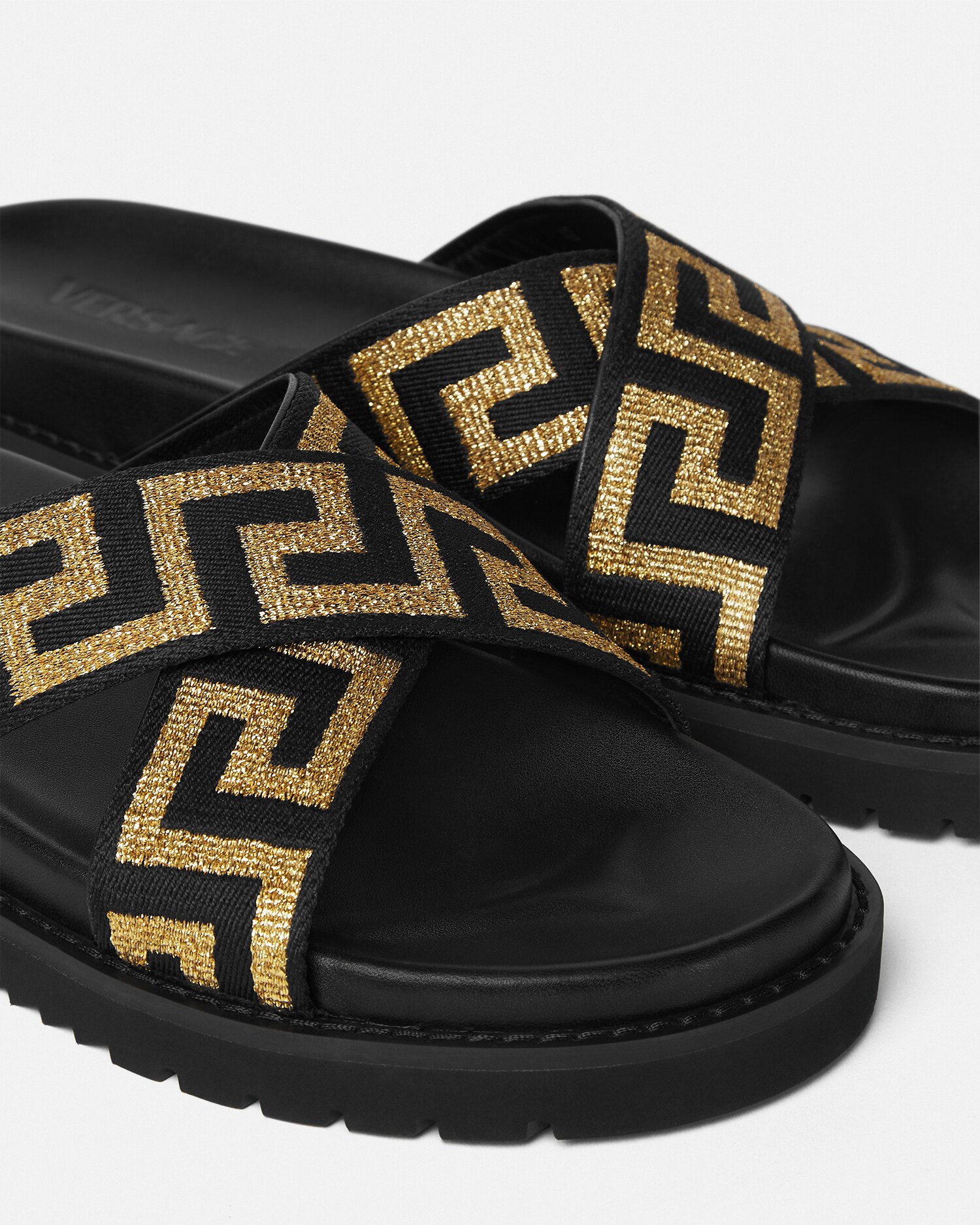 ジャカード ナッパ サンダル ブラック | VERSACE JP