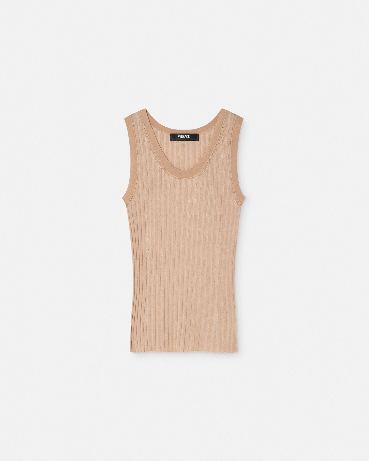 VERSACE ベルサーチ ニットタンクトップ Msize 黒 VERSACE ラ グレカ レース ニット タンクトップ ブラック