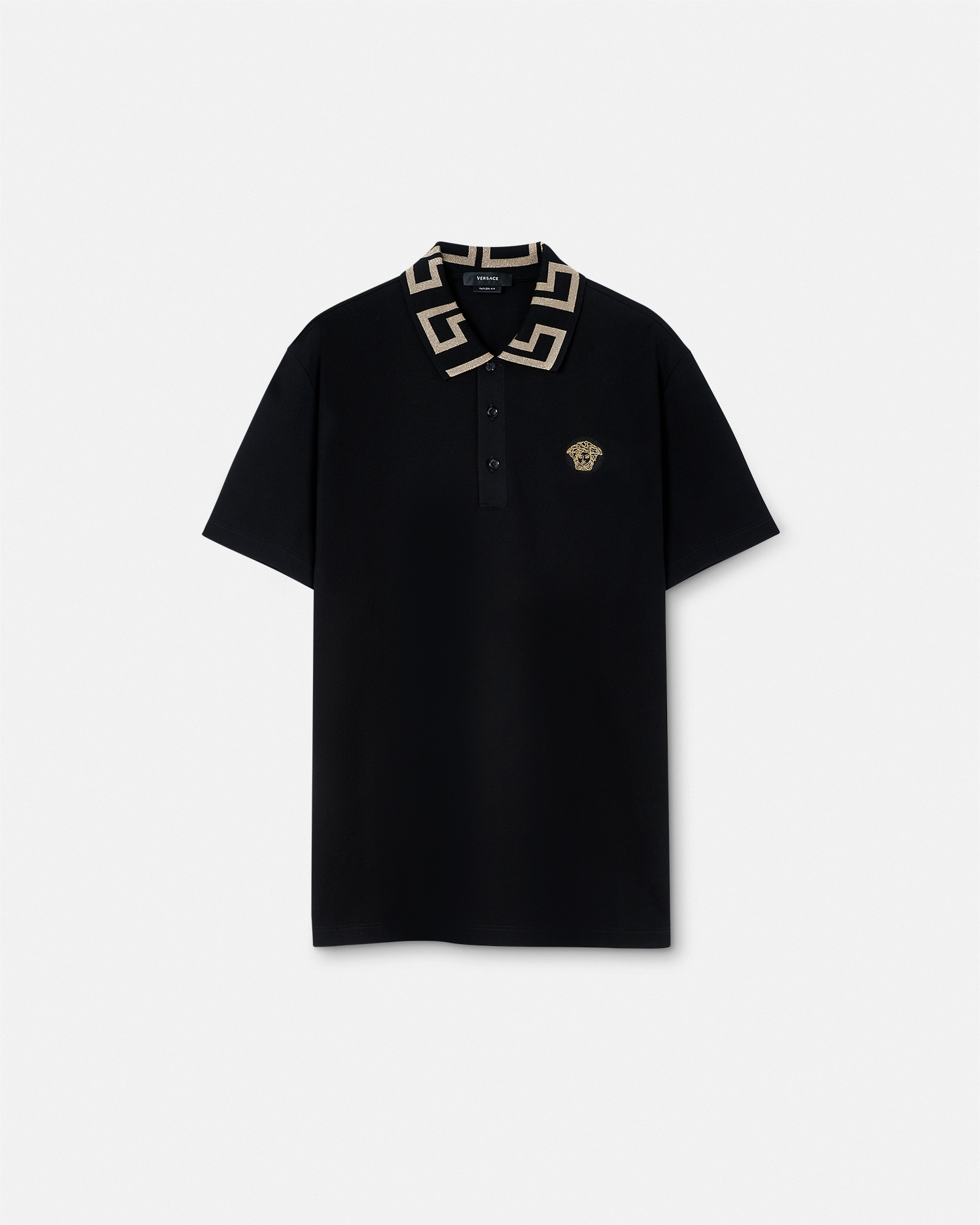 VERSACE ブラック ポロシャツ ギリシャ模様 ヴェルサーチ 90_A87402-
