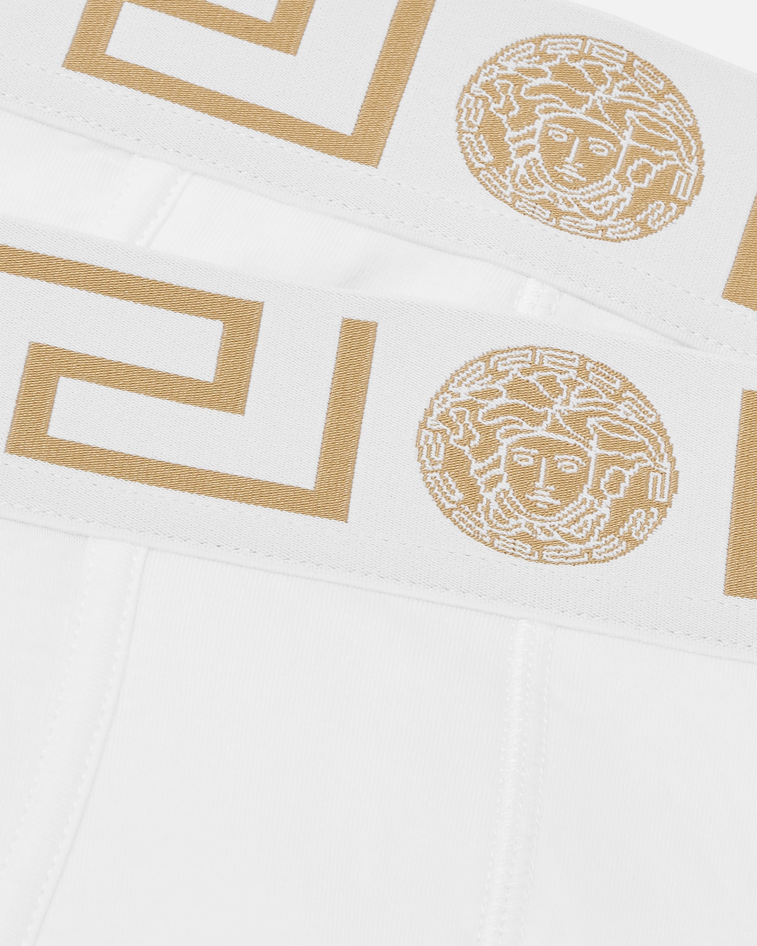 グレカ ボーダー ブリーフ 2枚パック ホワイト,ブルー | VERSACE JP