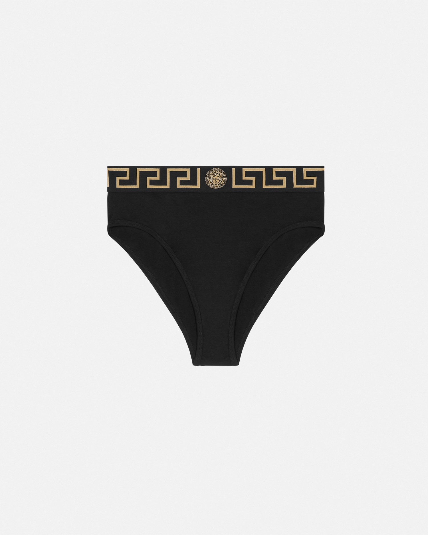 コットンジャージー ハイウエスト ブリーフ ブラック | VERSACE JP