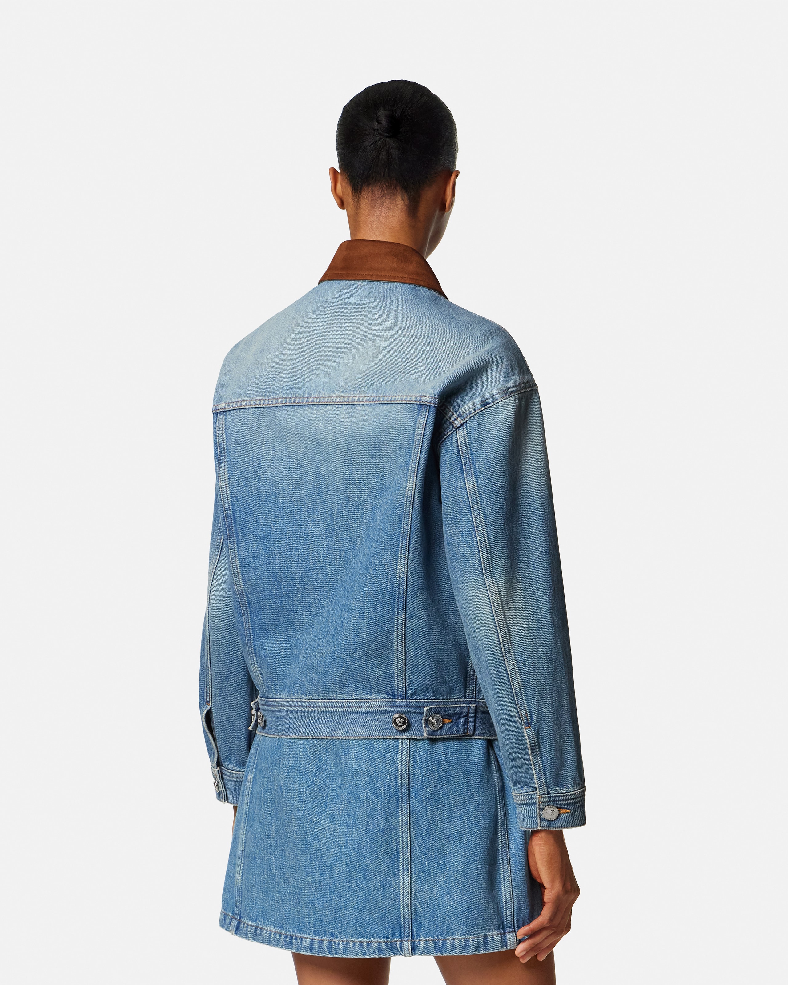 VERSACE　デニムジャケット Versace ビジュートリム デニムジャケット | ブルー | FARFETCH JP