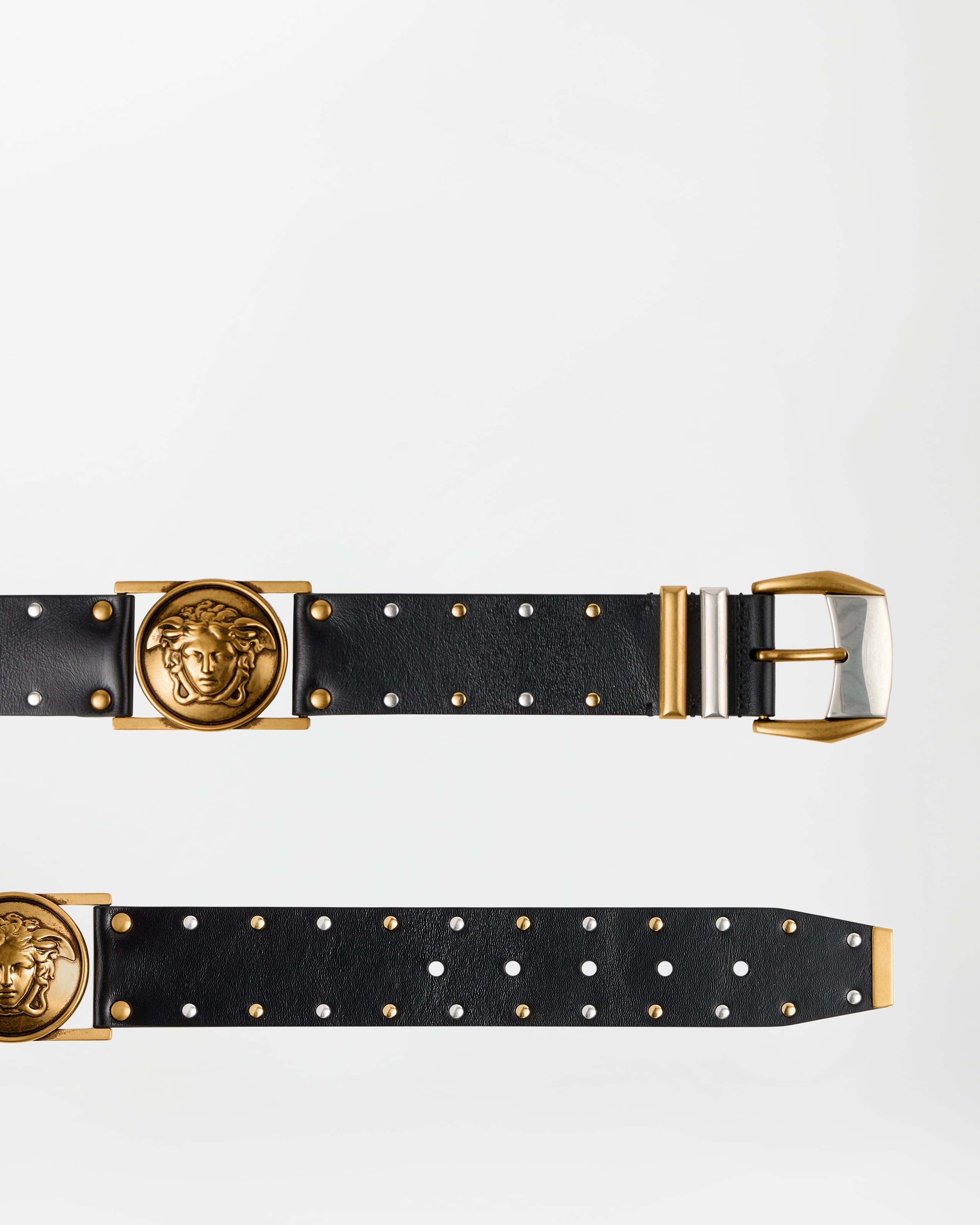 Versace ベルト スタッド レザー ベルト 4 cm ブラック | VERSACE JP