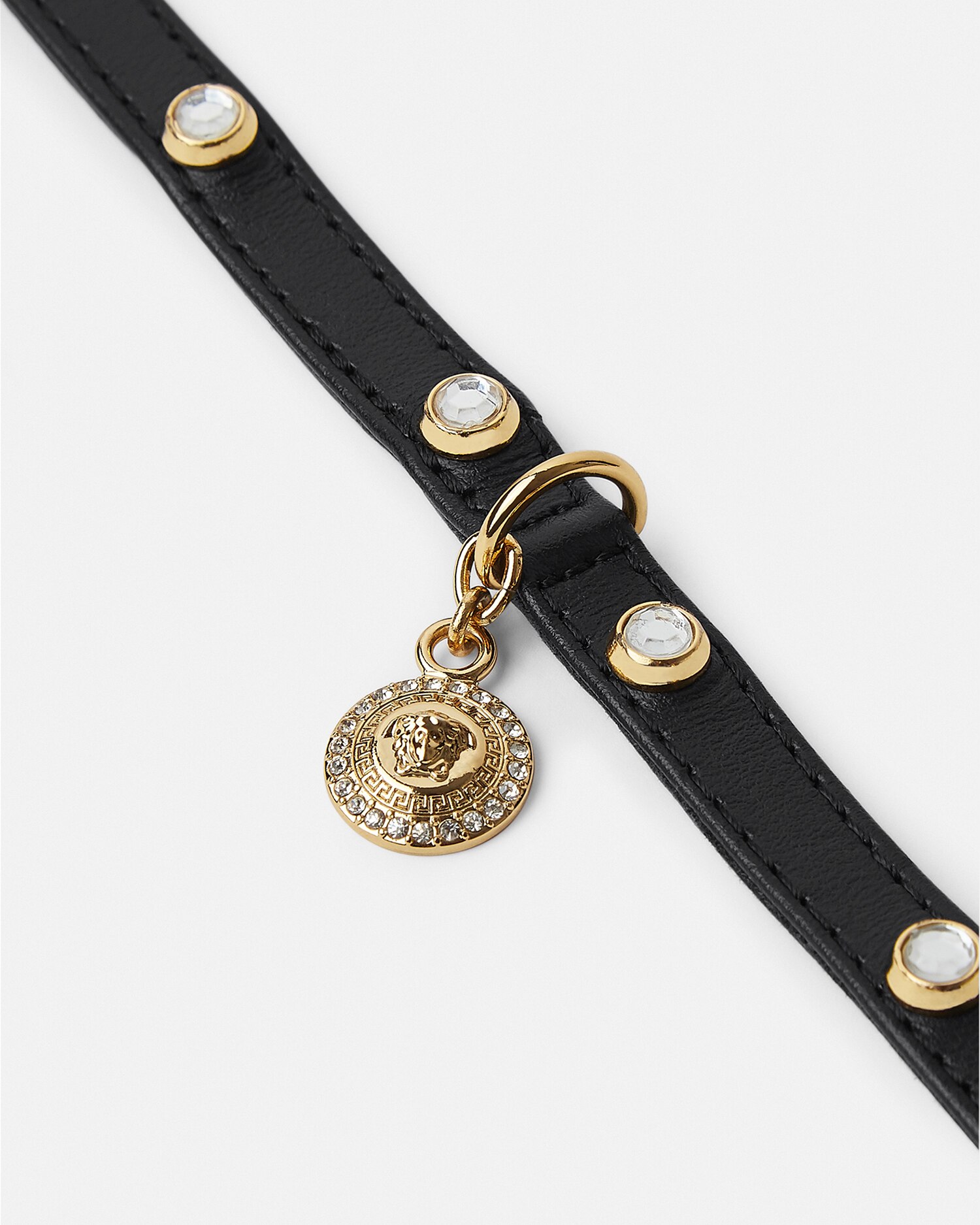 クリスタル アイコン ペット 首輪 ブラック | VERSACE JP