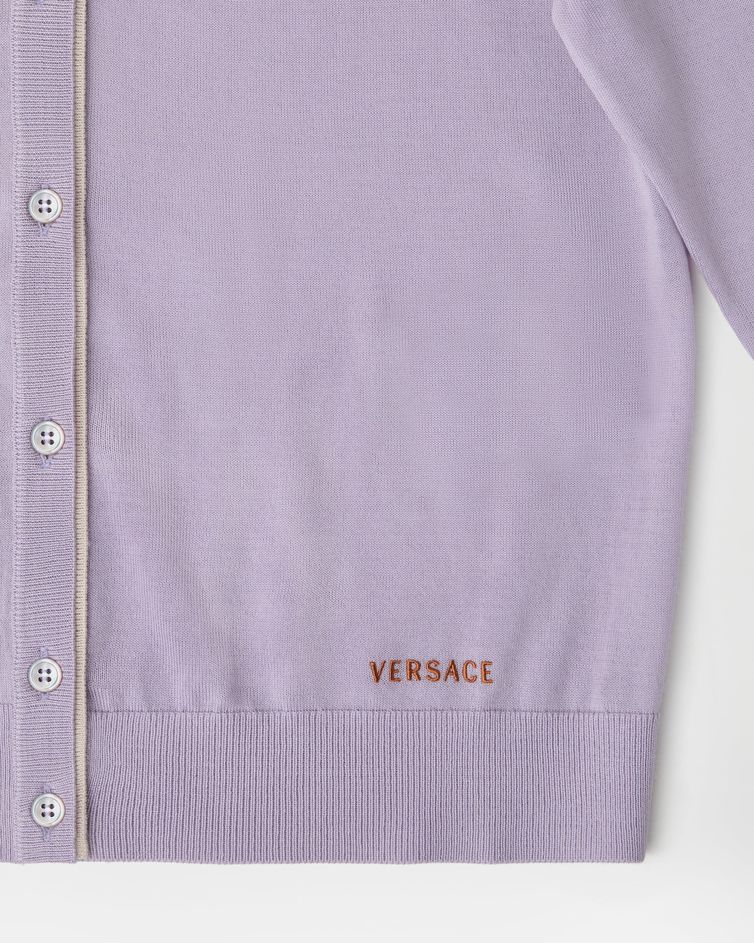 刺繍入り ウール ニット カーディガン パープル | VERSACE JP