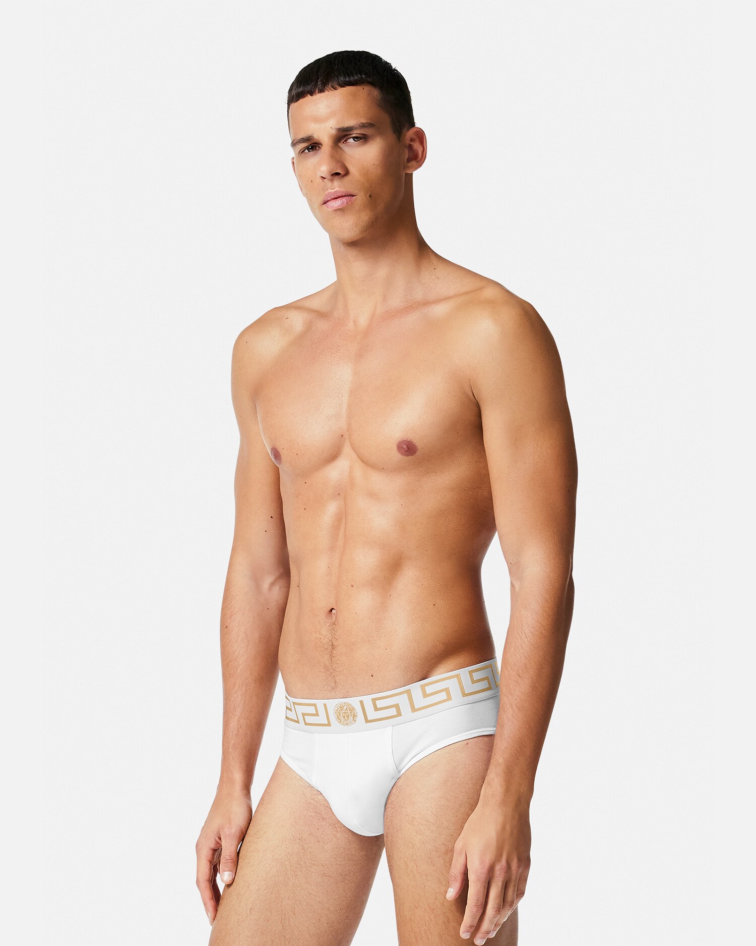 VERSACE グレカ ボーダー ビキニ 水着 上下セット 関税送料無料 特価/関税送料込】VERSACE グレカ ボーダー ビキニ 上下セット