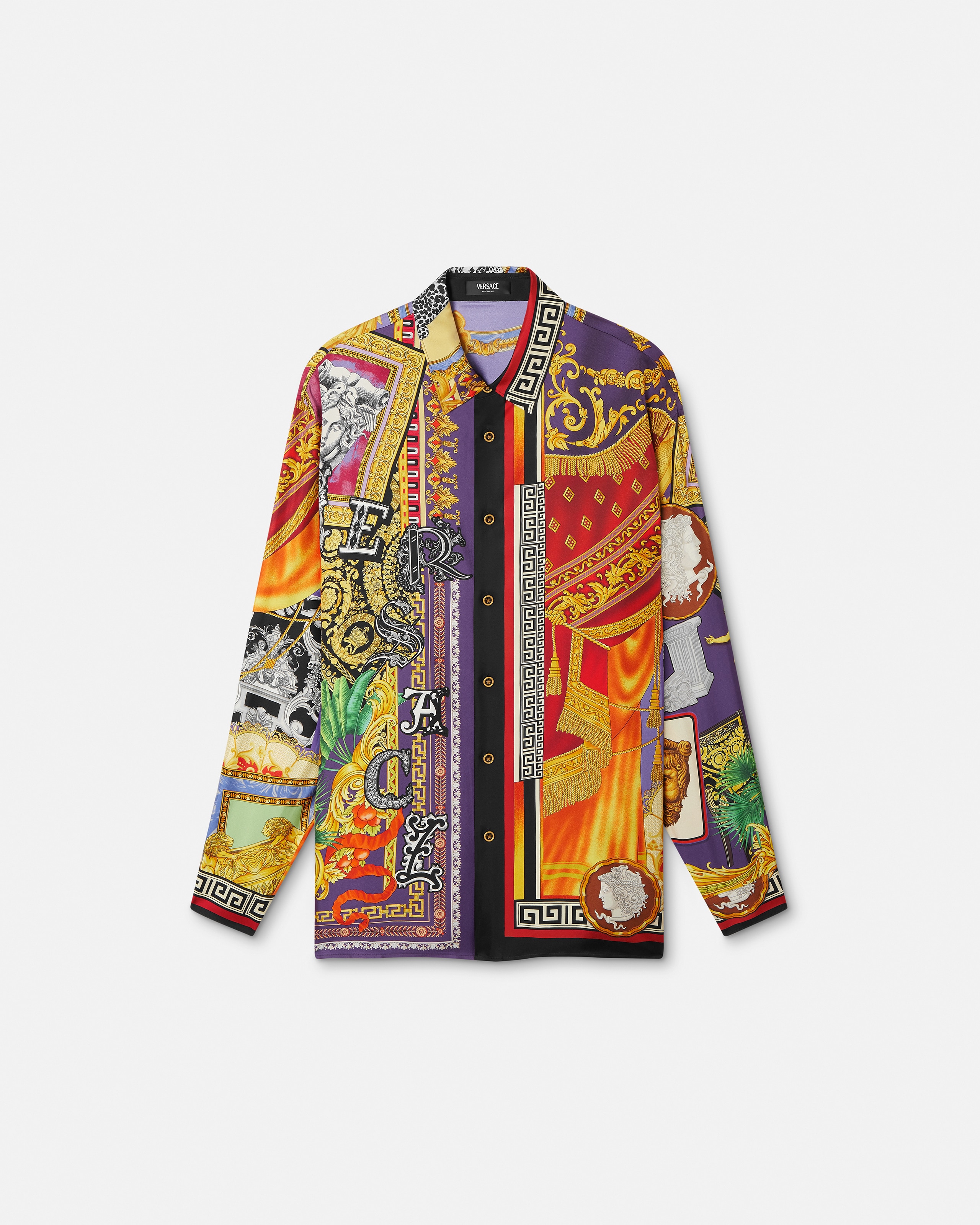 プリント シルク ツイル レギュラー シャツ プリント | VERSACE JP