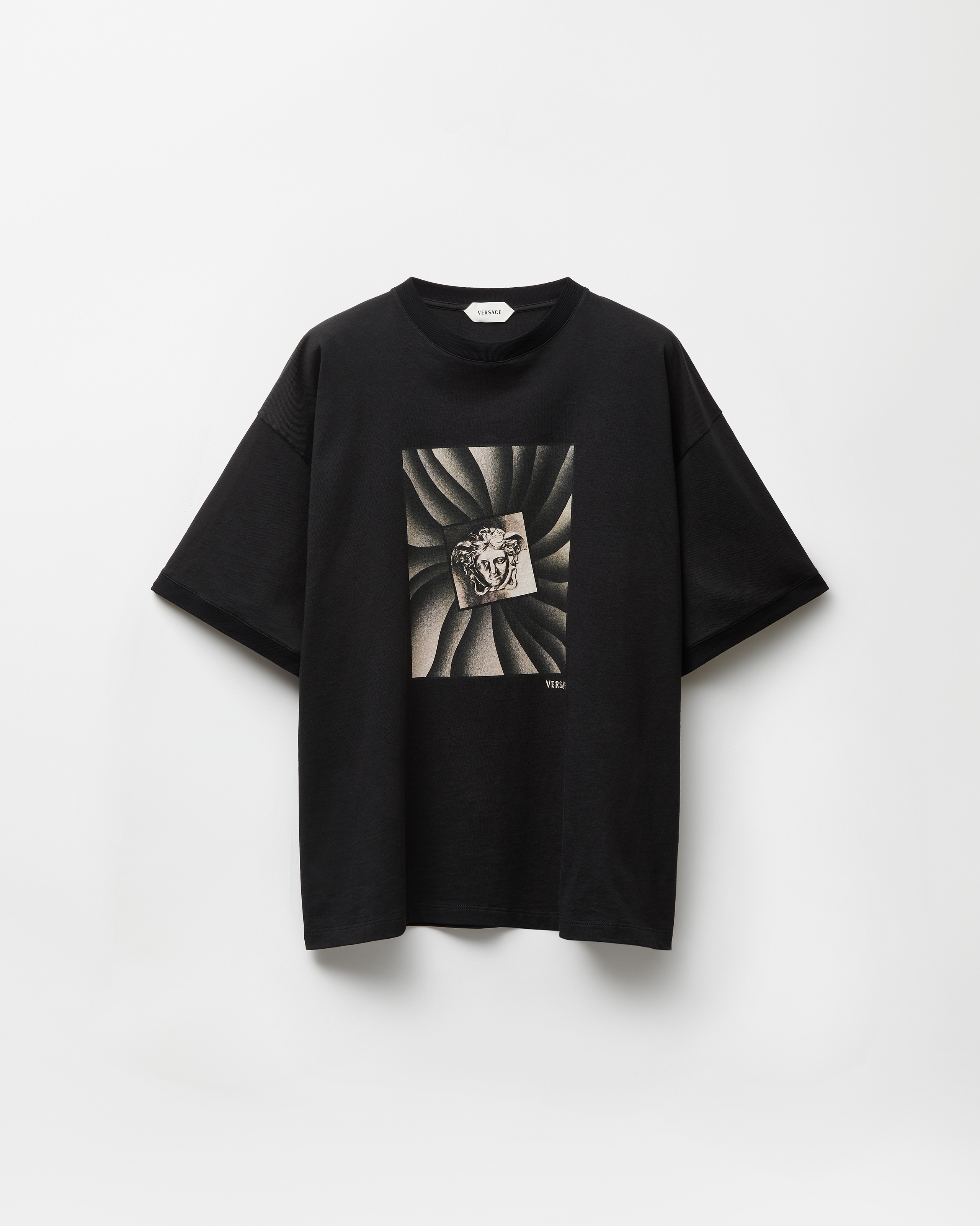プリント コットンジャージー Tシャツ ブラック | VERSACE JP
