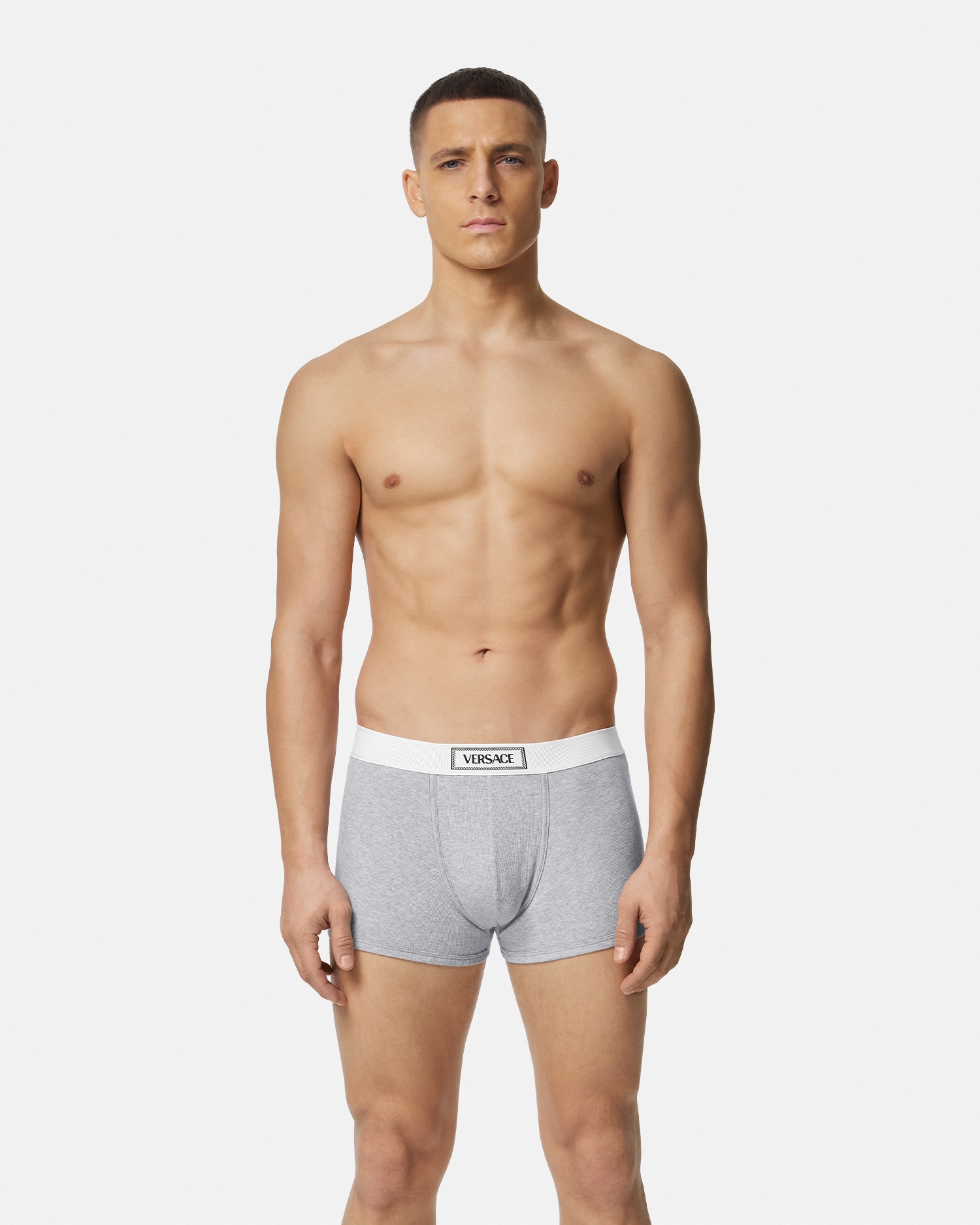 コットン リブ編み トランクス ホワイト | VERSACE JP