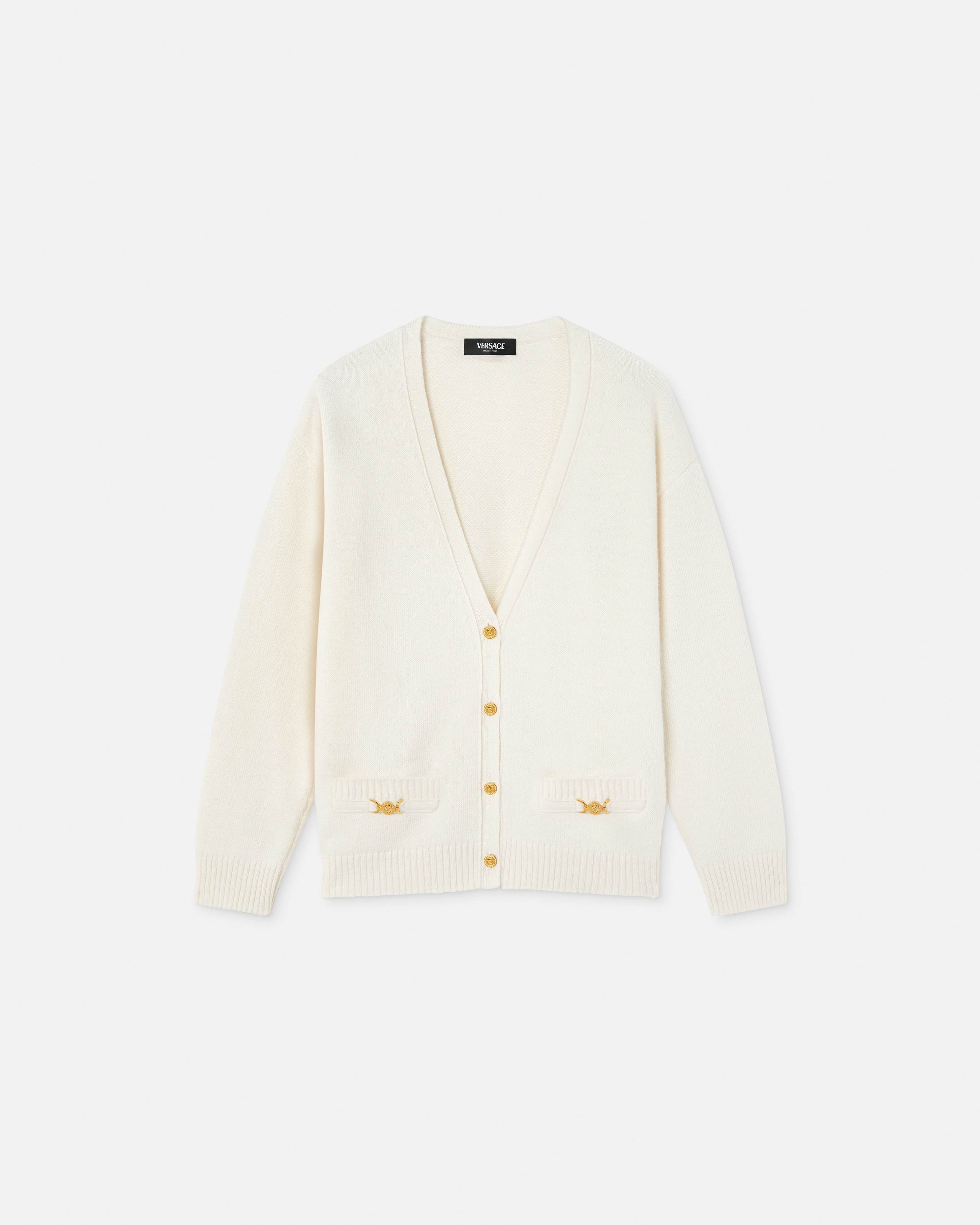 週末限定】ヴェルサーチ カーディガン ゴールド 48 シースルー イタリア製