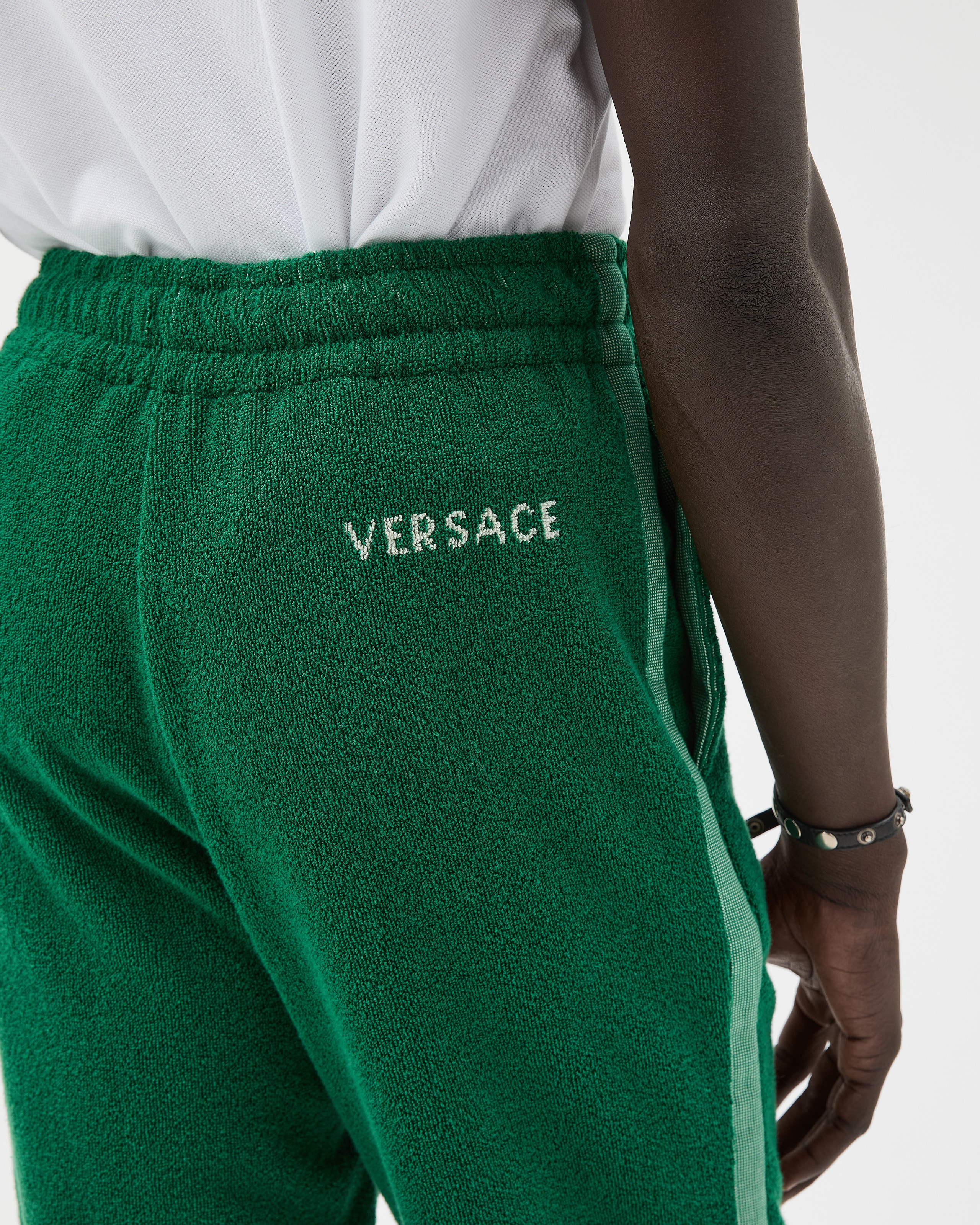 コットンテリー ジャカード スウェットパンツ グリーン | VERSACE JP