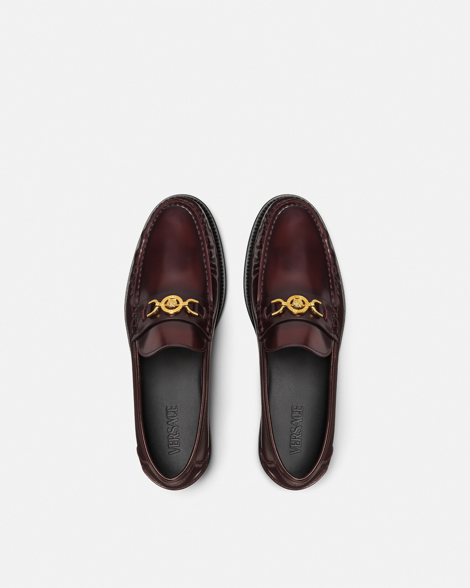 メドゥーサ '95 レザー ローファー ブラック,ゴールド | VERSACE JP