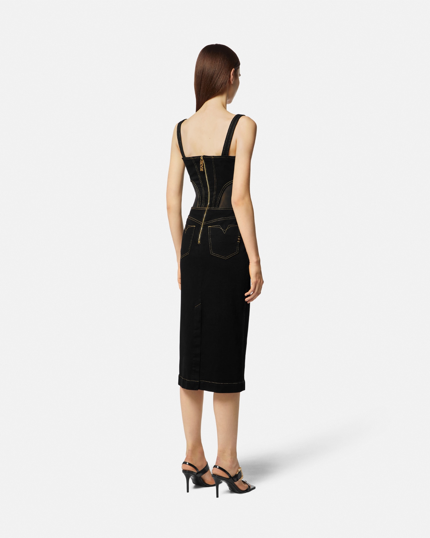 セクシー♪VERSACE JEANS COUTURE バロック柄ワンピース ドレス Versace Jeans Couture バロックプリント ミニドレス | ブラック
