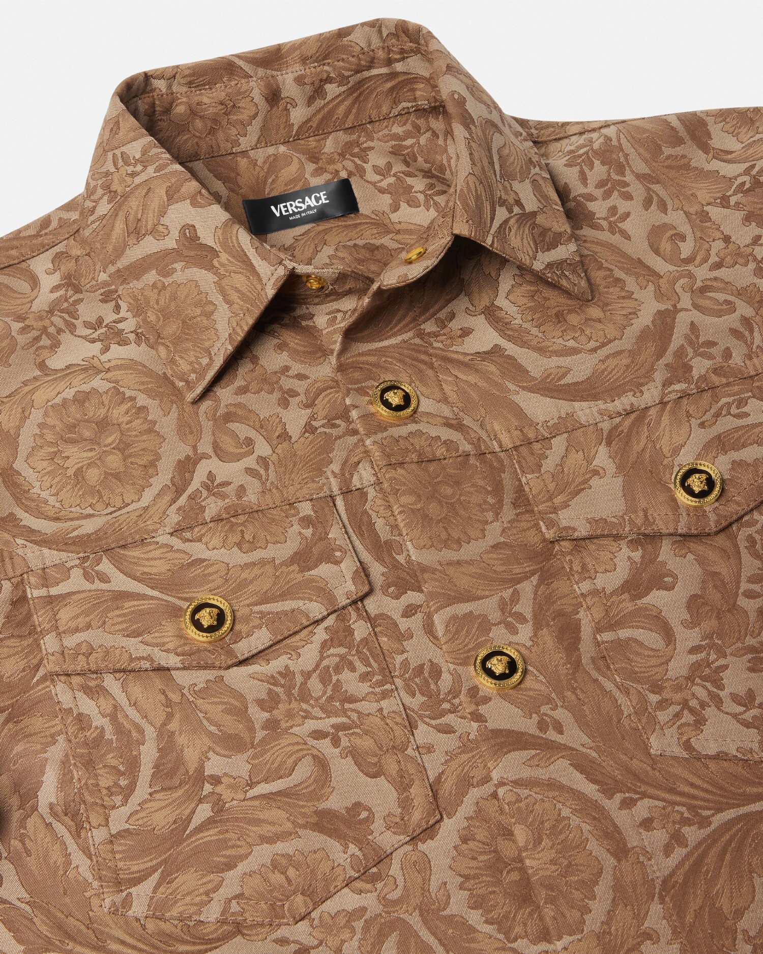 VERSACE バロッコ ジャカード オーバーシャツ グレー オーバーシャツ バロッコ ジャカード | VERSACE JP