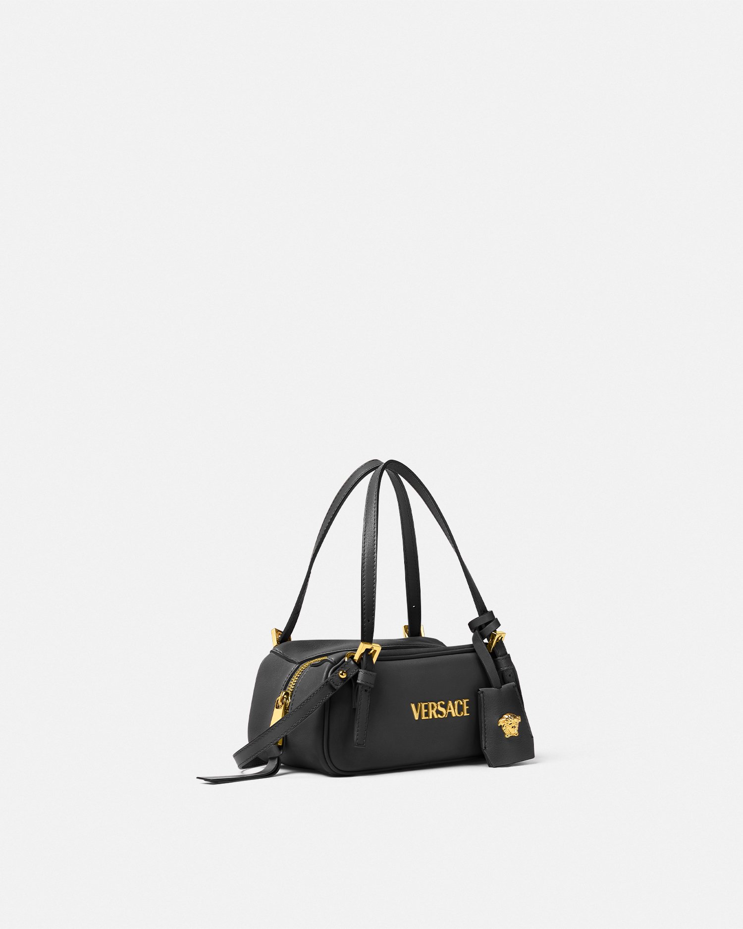関税込 VERSACE＊ボウリング タグ ショルダーバッグ ゴールド ボウリング メタリック ショルダー バッグ ヴェルサーチェ タグ