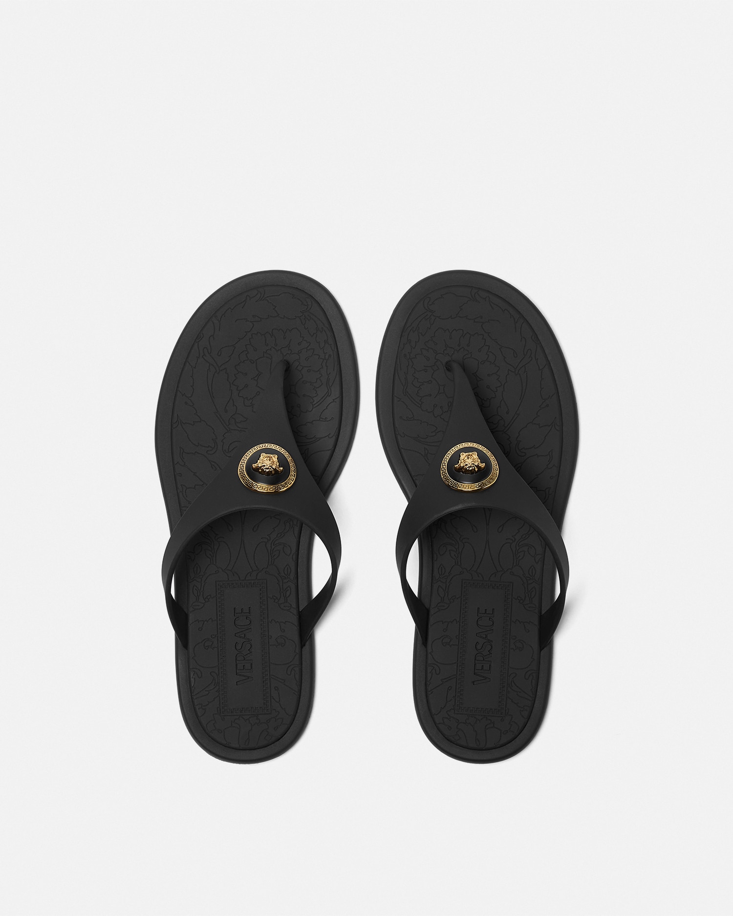 【Versace】ピンク Alia ラバー フラットサンダル 90_1016248-
