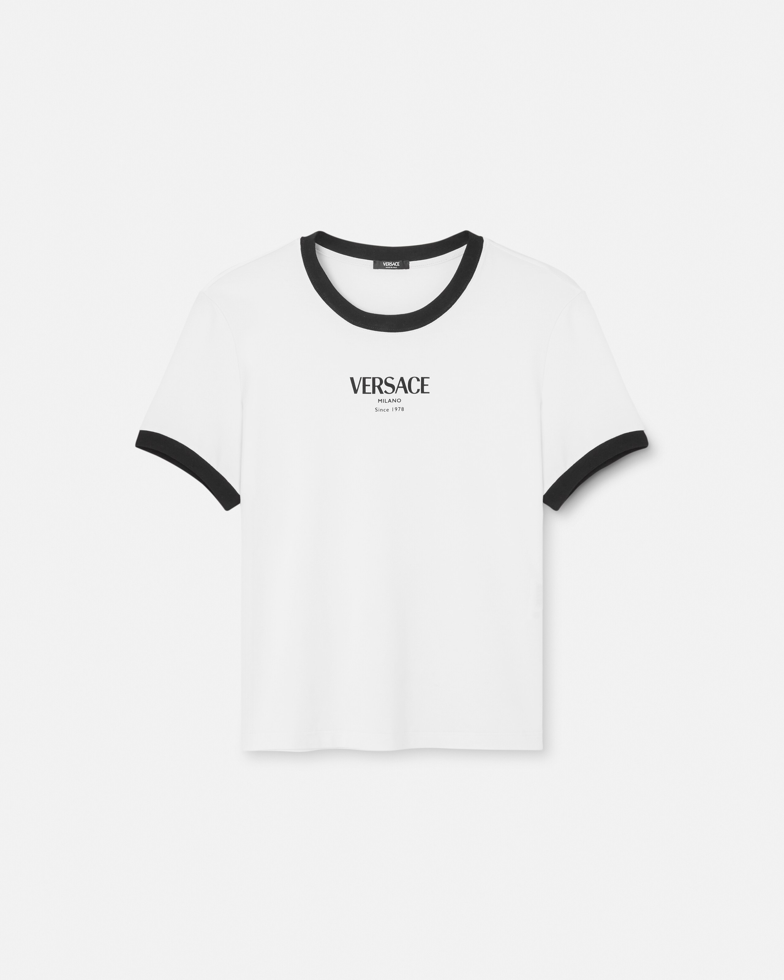 ストレッチ ビスコースジャージー Tシャツ ブラック | VERSACE JP