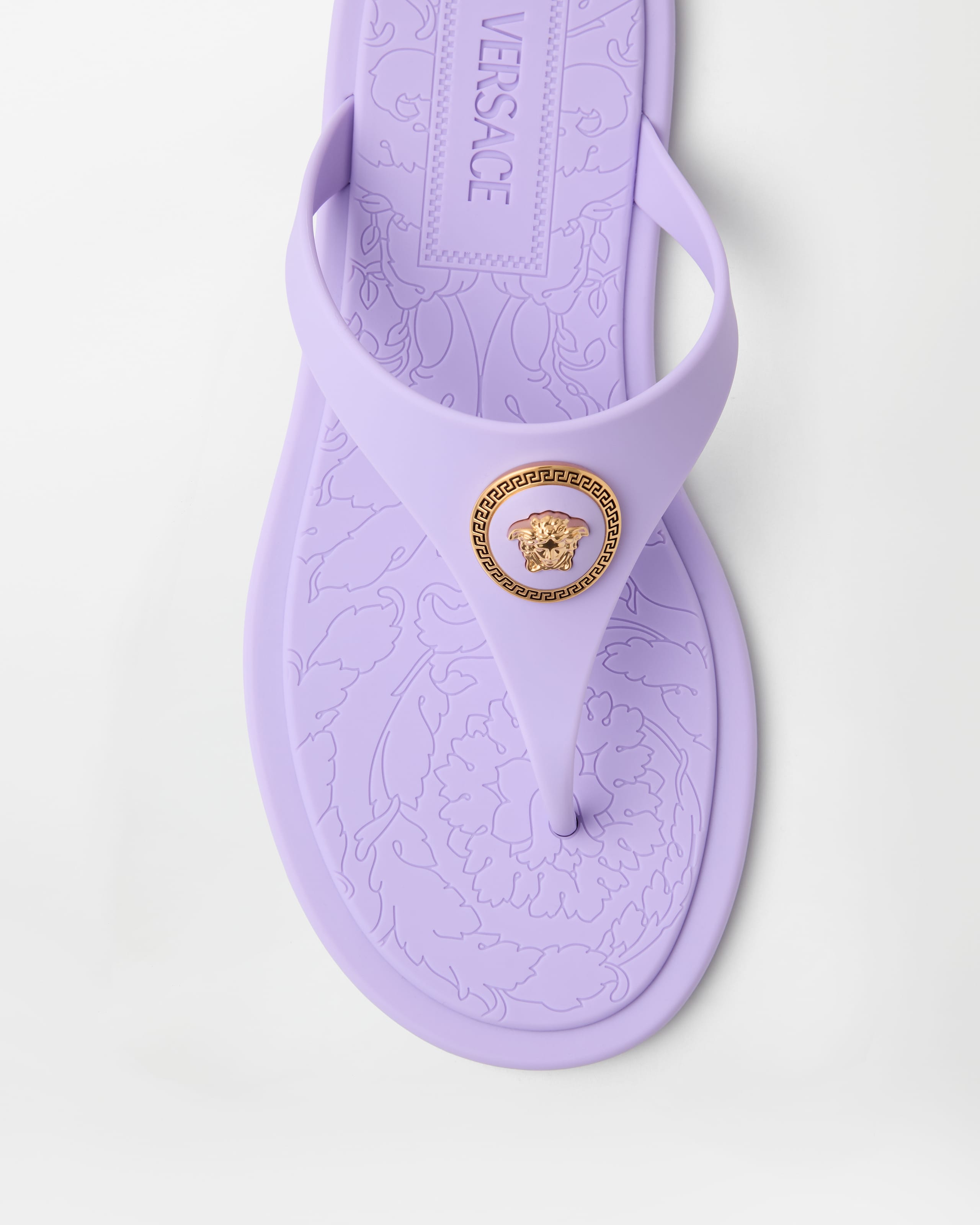 アリア ラバー フラット サンダル パープル | VERSACE JP