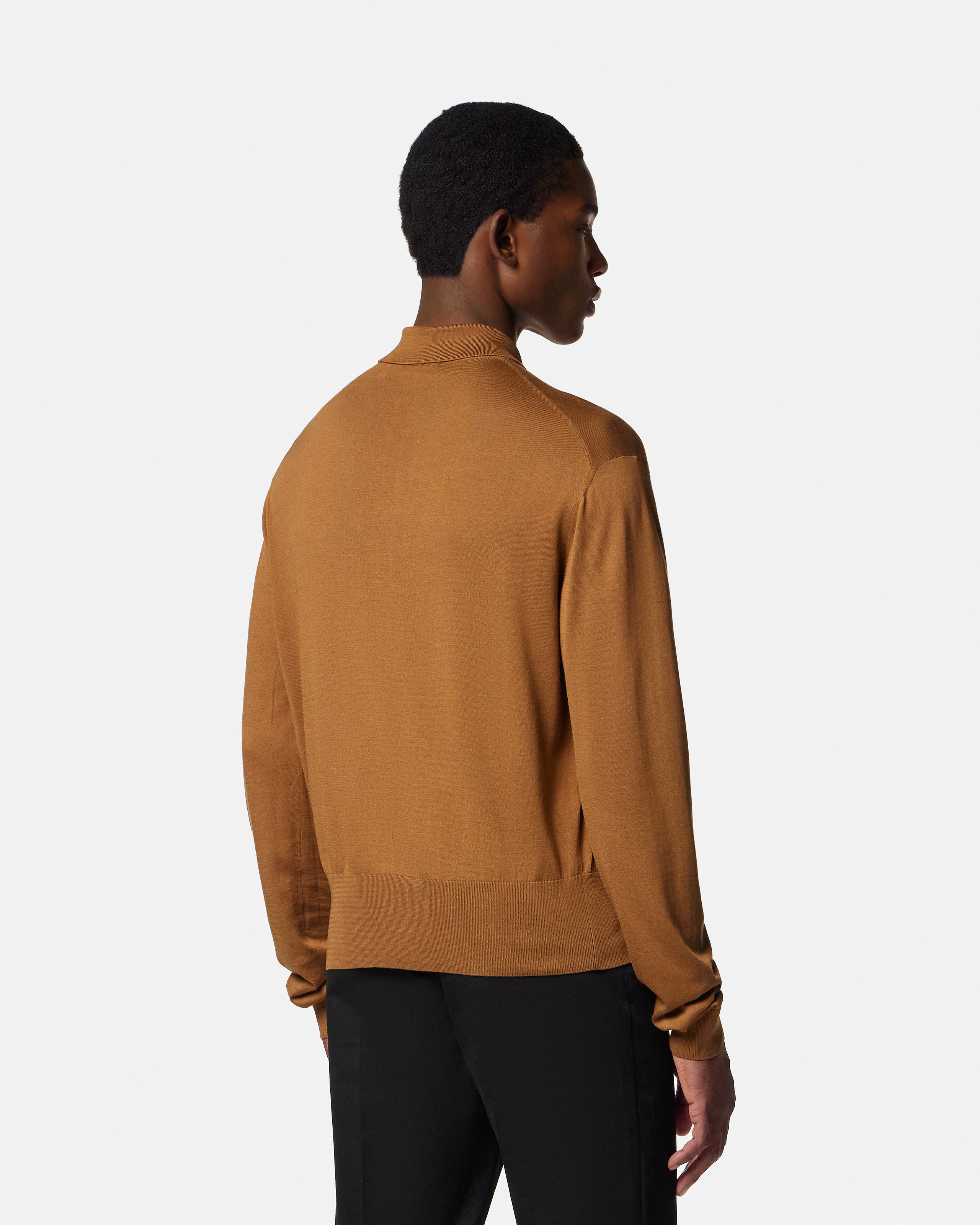 VERSACE　ニットカーディガン シルクブレンド ニット ポロ カーディガン | VERSACE JP