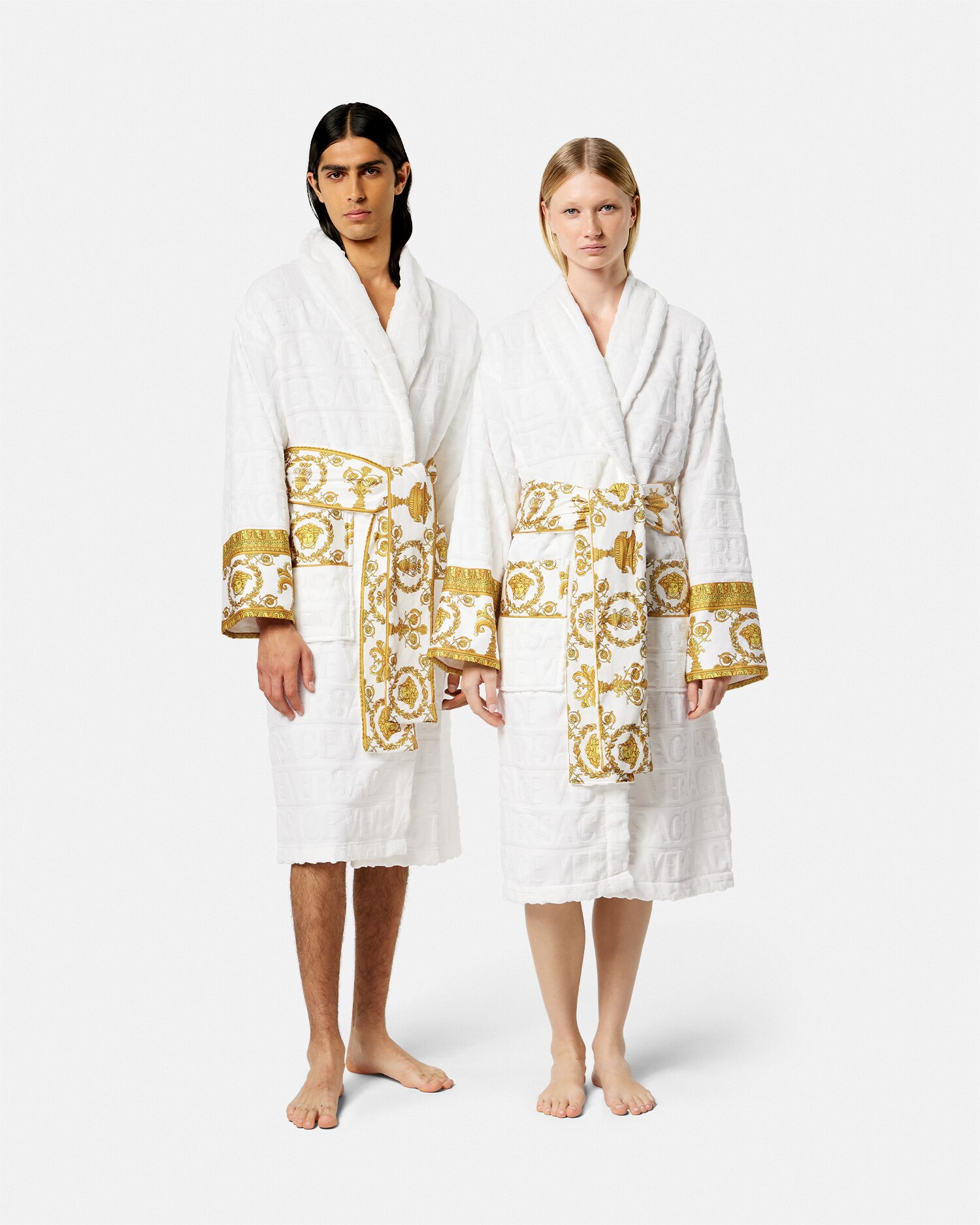 100 ％品質保証 I ♡ バロック バスローブ ホワイト | VERSACE JP バスローブ