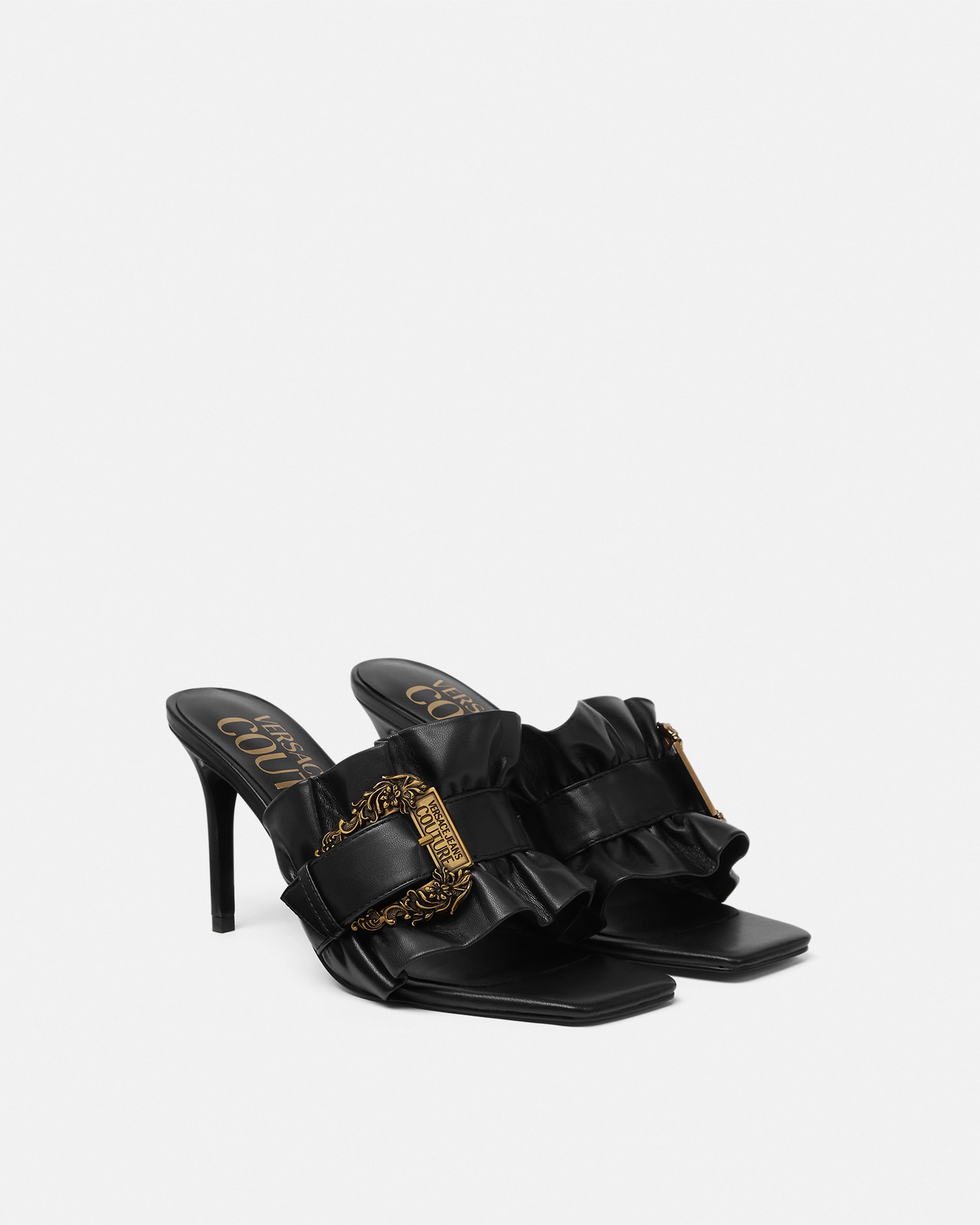 バロック バックル エミリー ミュール ブラック,プリント | VERSACE JP